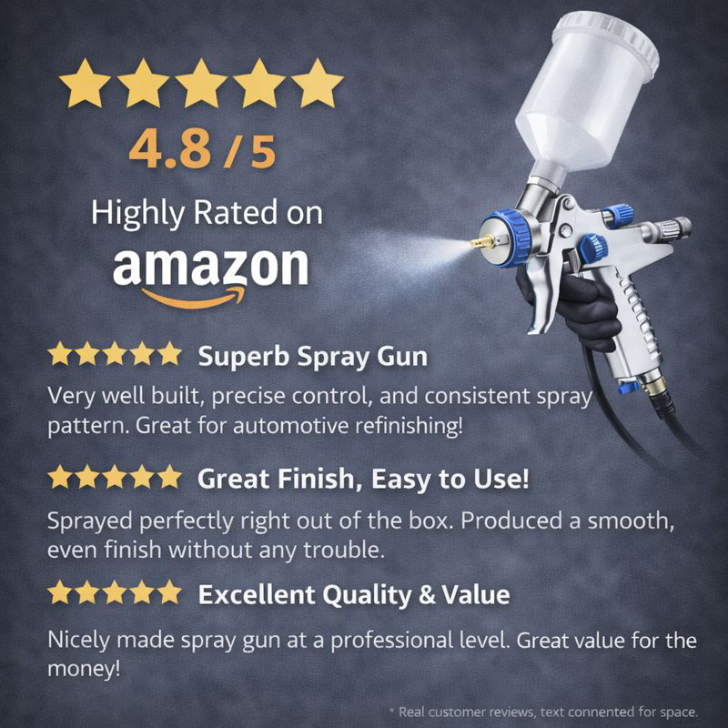 SICOPRO SK-2010 LVLP Gravity Feed Spray Gun for Professional Painting