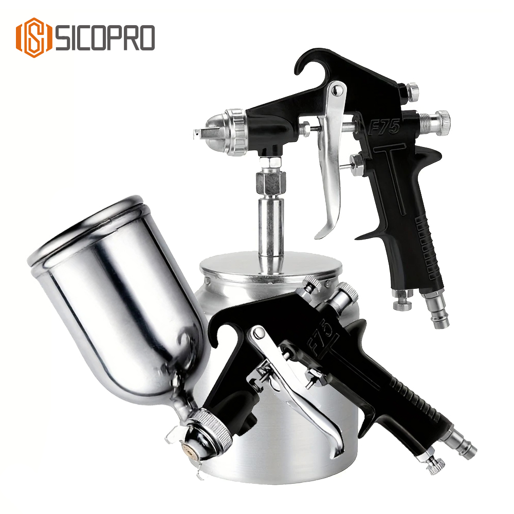 F-75 Suction Feed LVLP Spray Gun – Versatile Metal Cup for Machinery & Auto Coating
