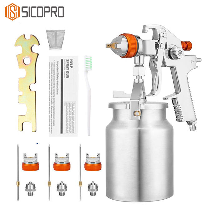 AB-17S LVLP Spray Gun Kit – With Multiple Nozzles, Needles, and Cleaning Tools