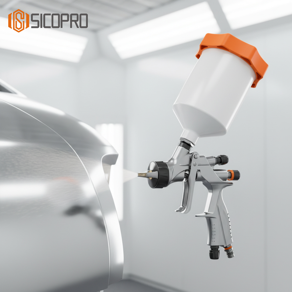 SK-200 LVLP Spray Gun - Gravity Feed for Smooth Finishing