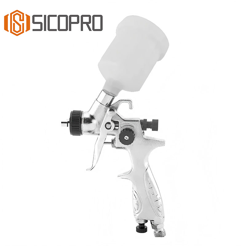 MINI-887 LVLP Spray Gun with Pressure Regulator and Stainless Steel Nozzle