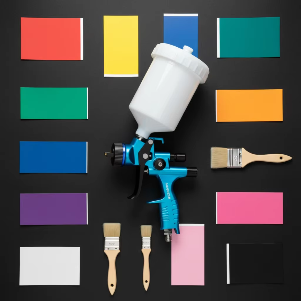 SK-2021 Blue Gravity Feed LVLP Paint Spray Gun