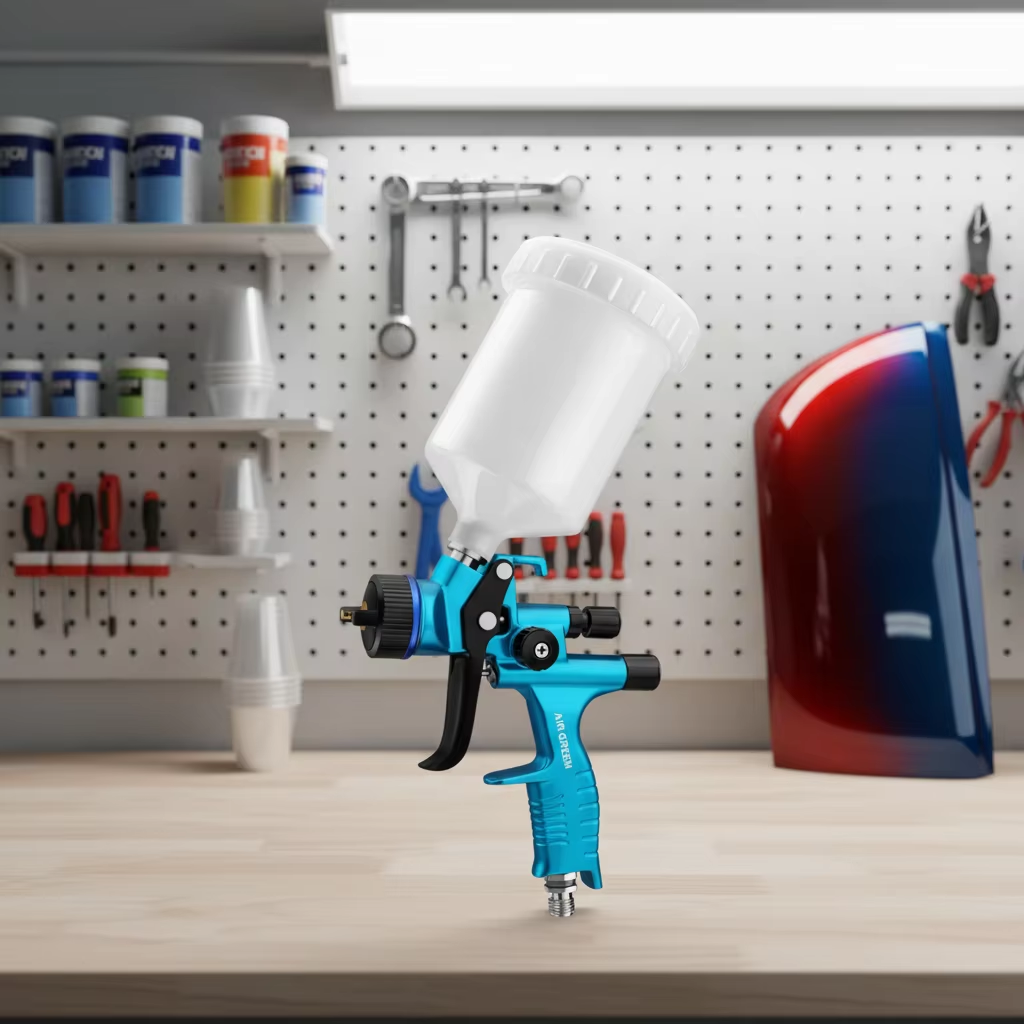 SK-2021 Blue LVLP Spray Gun Professional Automotive Gravity Feed
