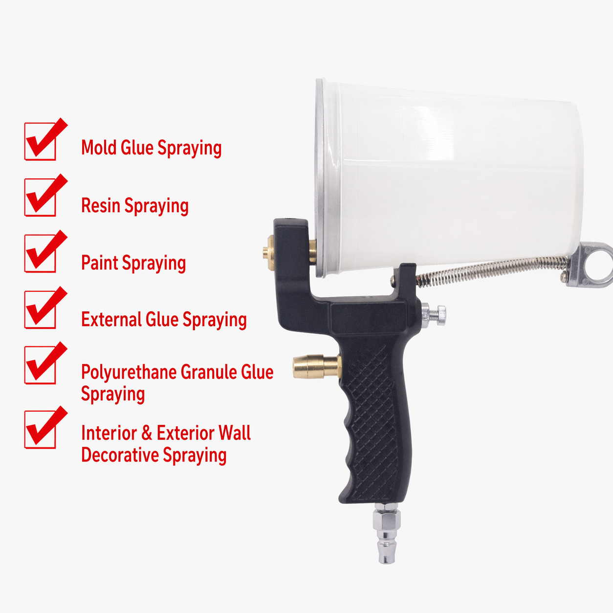 Professional Gravity Feed Glue Spray Gun with Large Capacity Cup