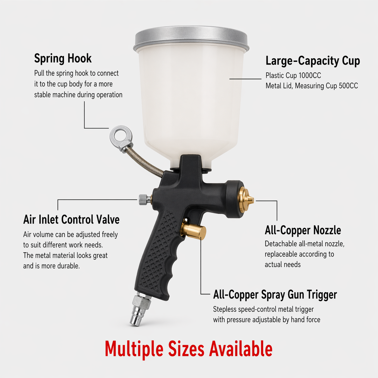 Sealed Bubble-Free Pneumatic Professional Glue Spray Gun Kit
