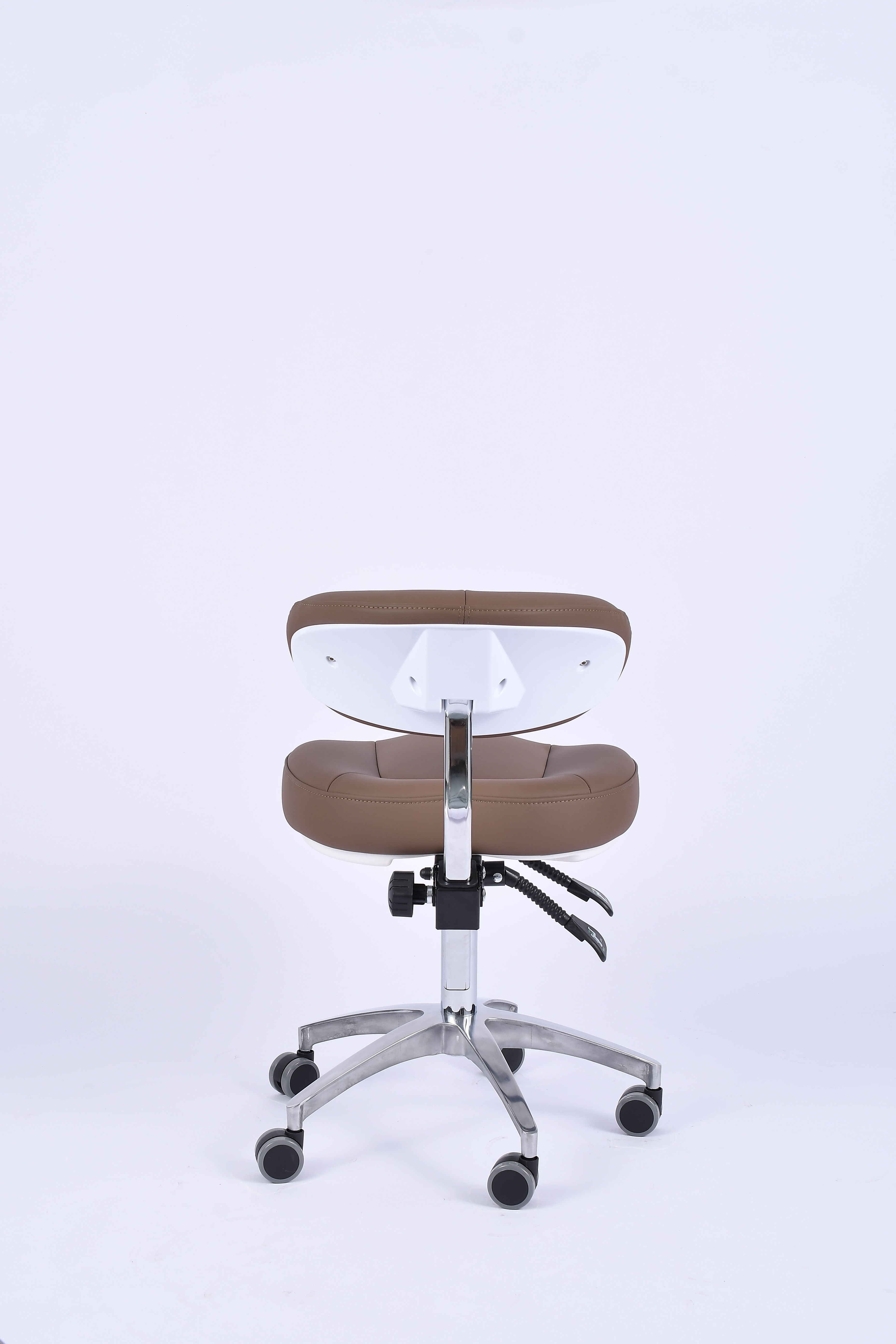 Industrial PU Adjustable Chrome Foot Ring Caster Wheels Laboratory Chair
