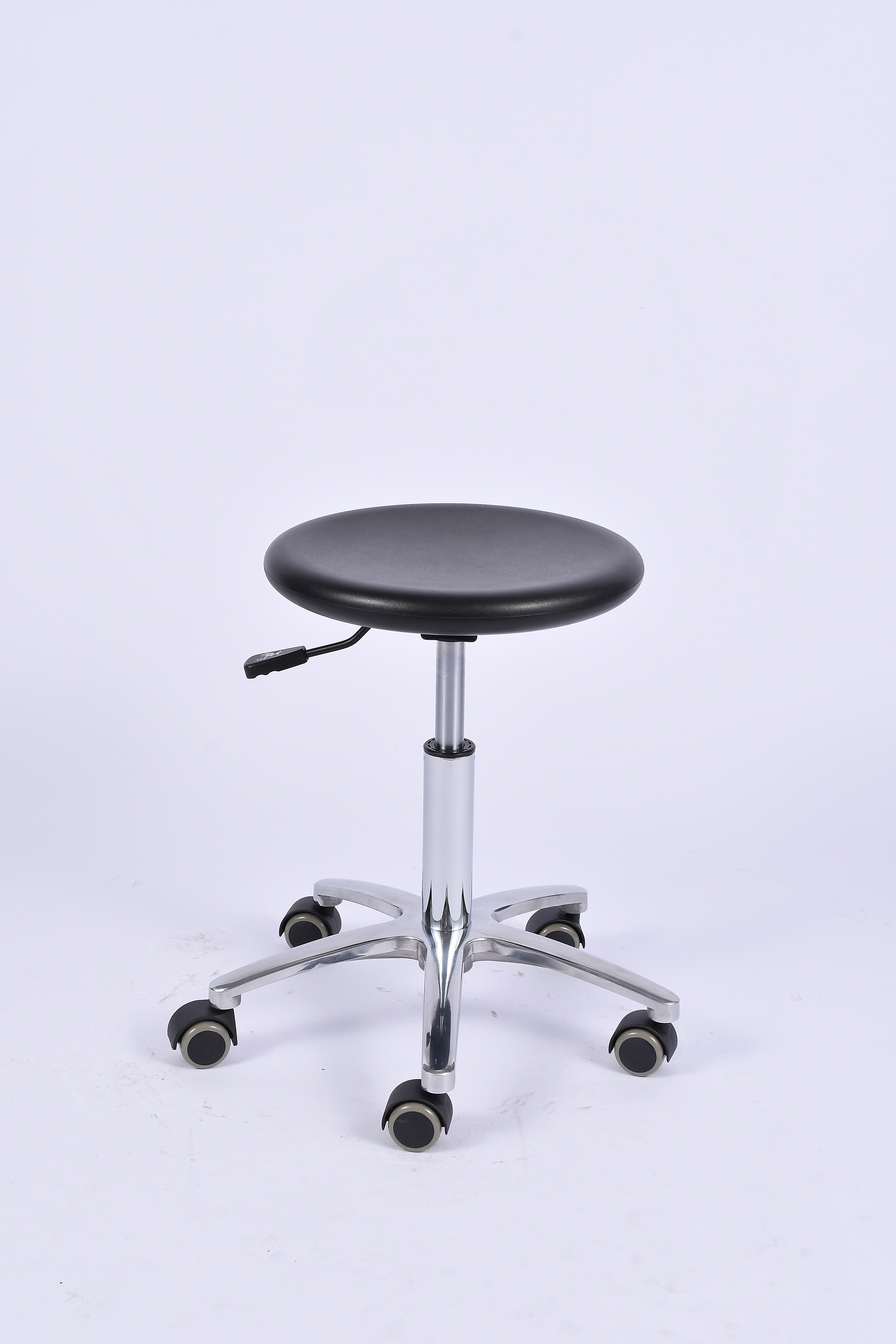 Industrial Polyurethane Adjustable and Casters with Chrome Foot Ring Lab Seating