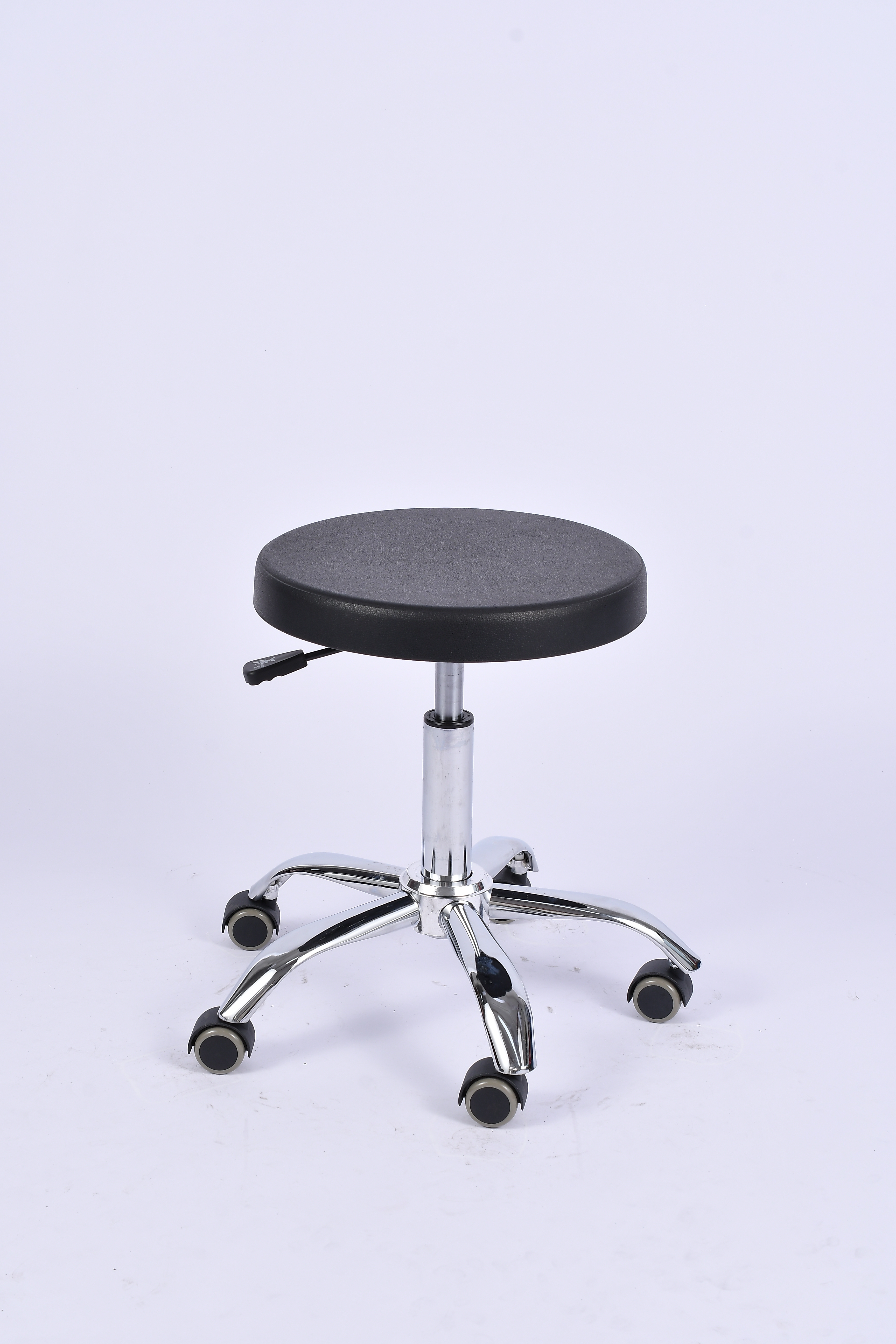 Industrial Polyurethane with Casters Chrome Foot Ring and Adjustable Laboratory Stool