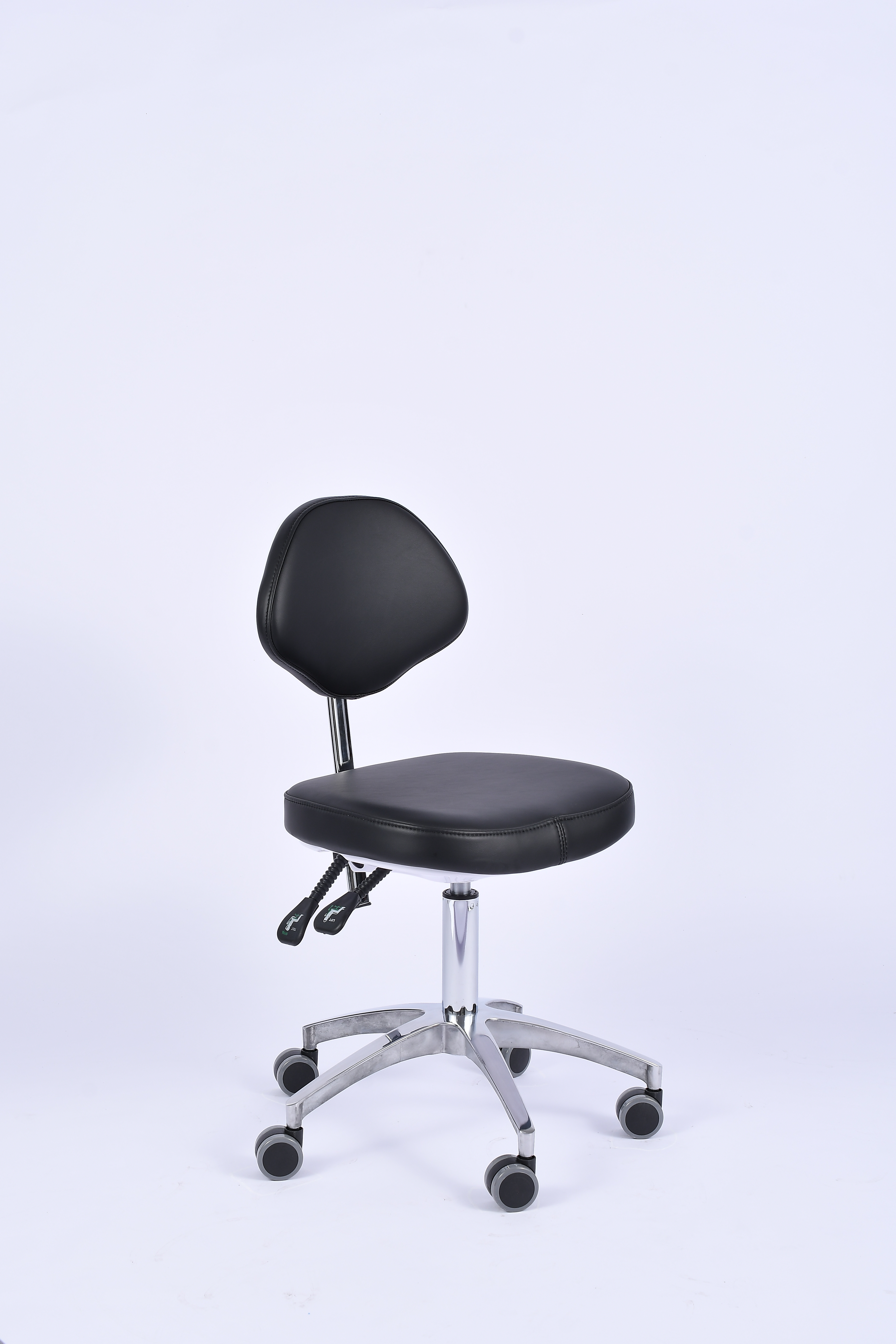 Industrial PU Chrome Foot Ring Height Adjustable Laboratory Chair