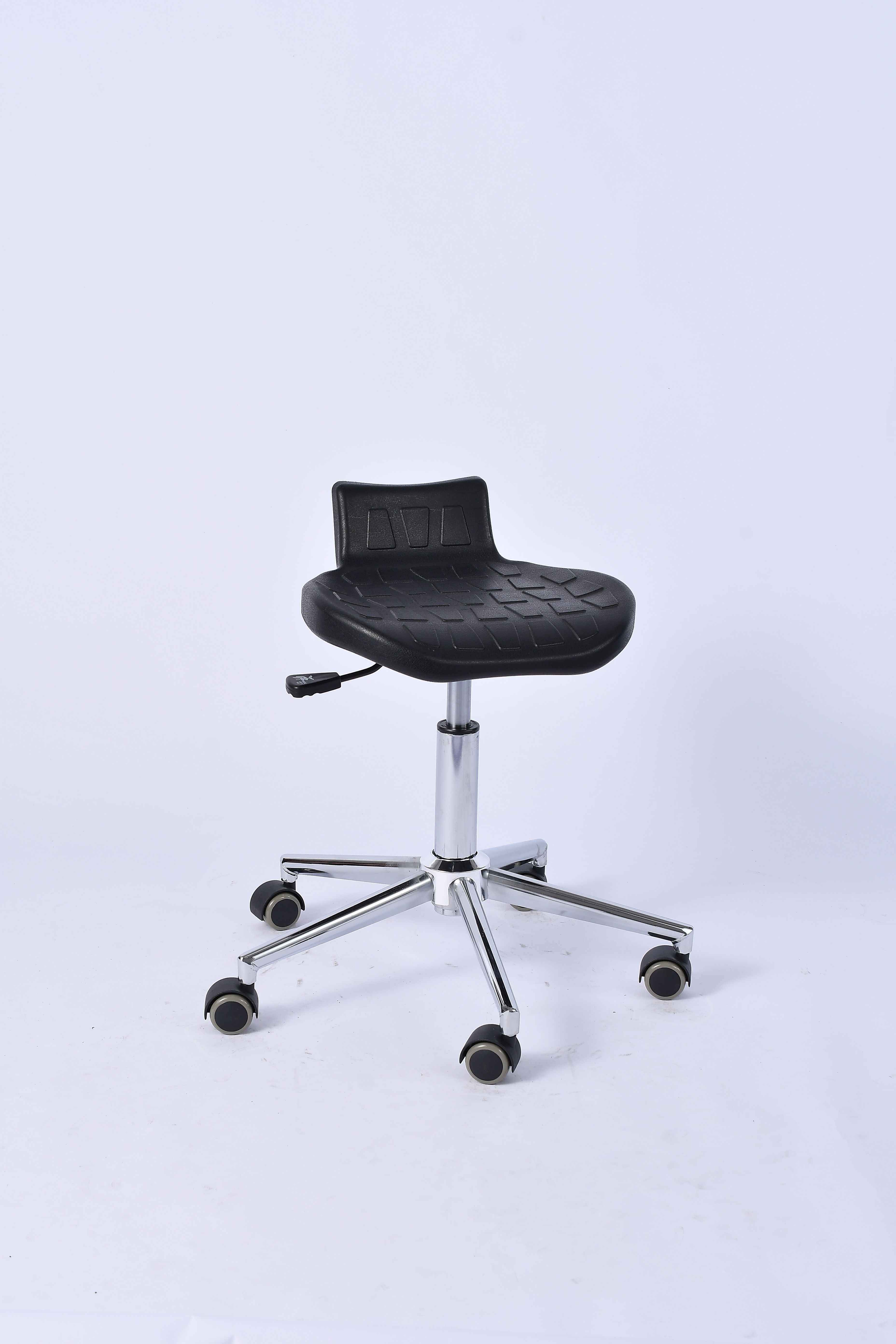 Industrial Polyurethane with Casters Chrome Foot Ring and Adjustable Laboratory Stool