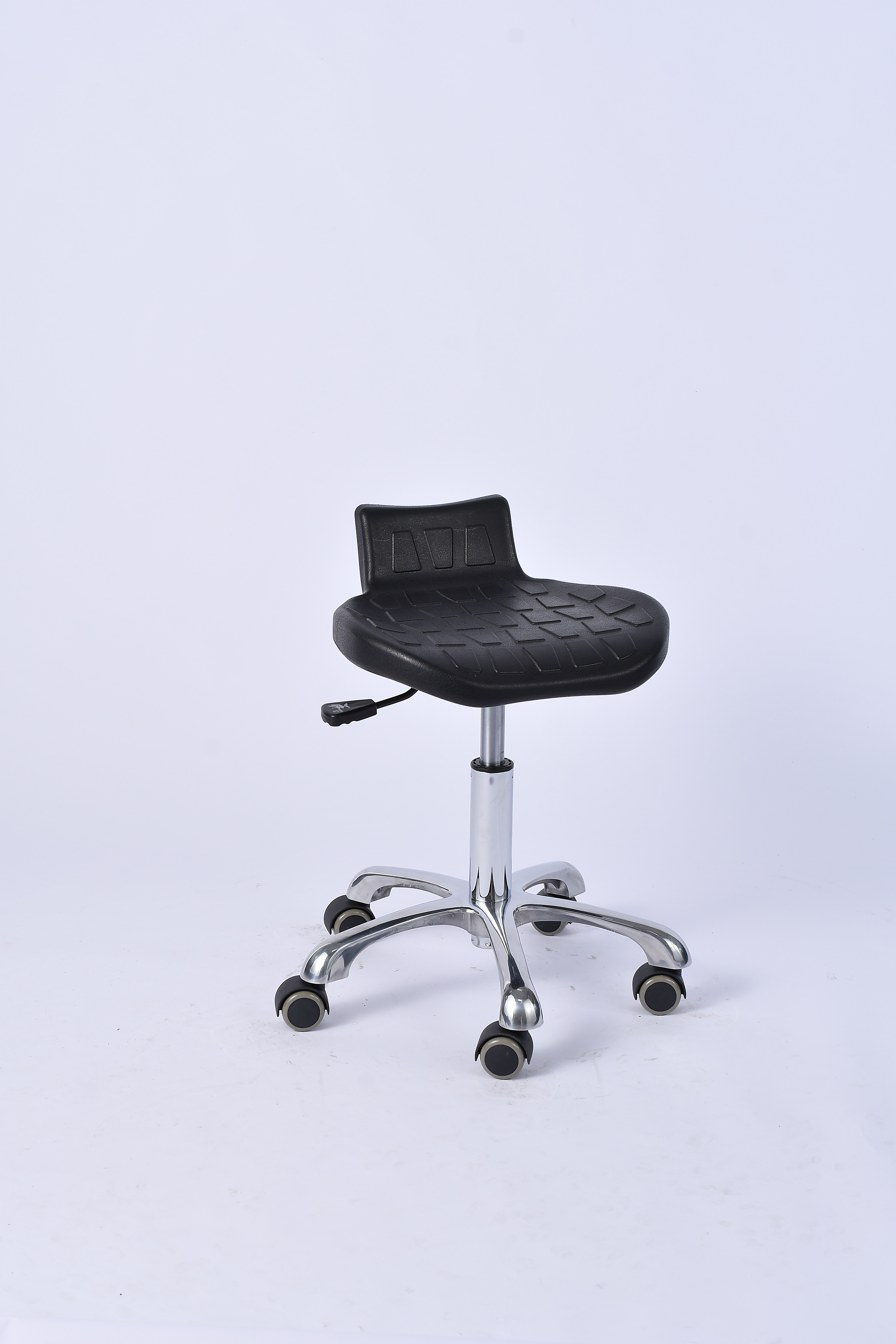 Industrial Polyurethane with Casters Chrome Foot Ring and Adjustable Lab Seating