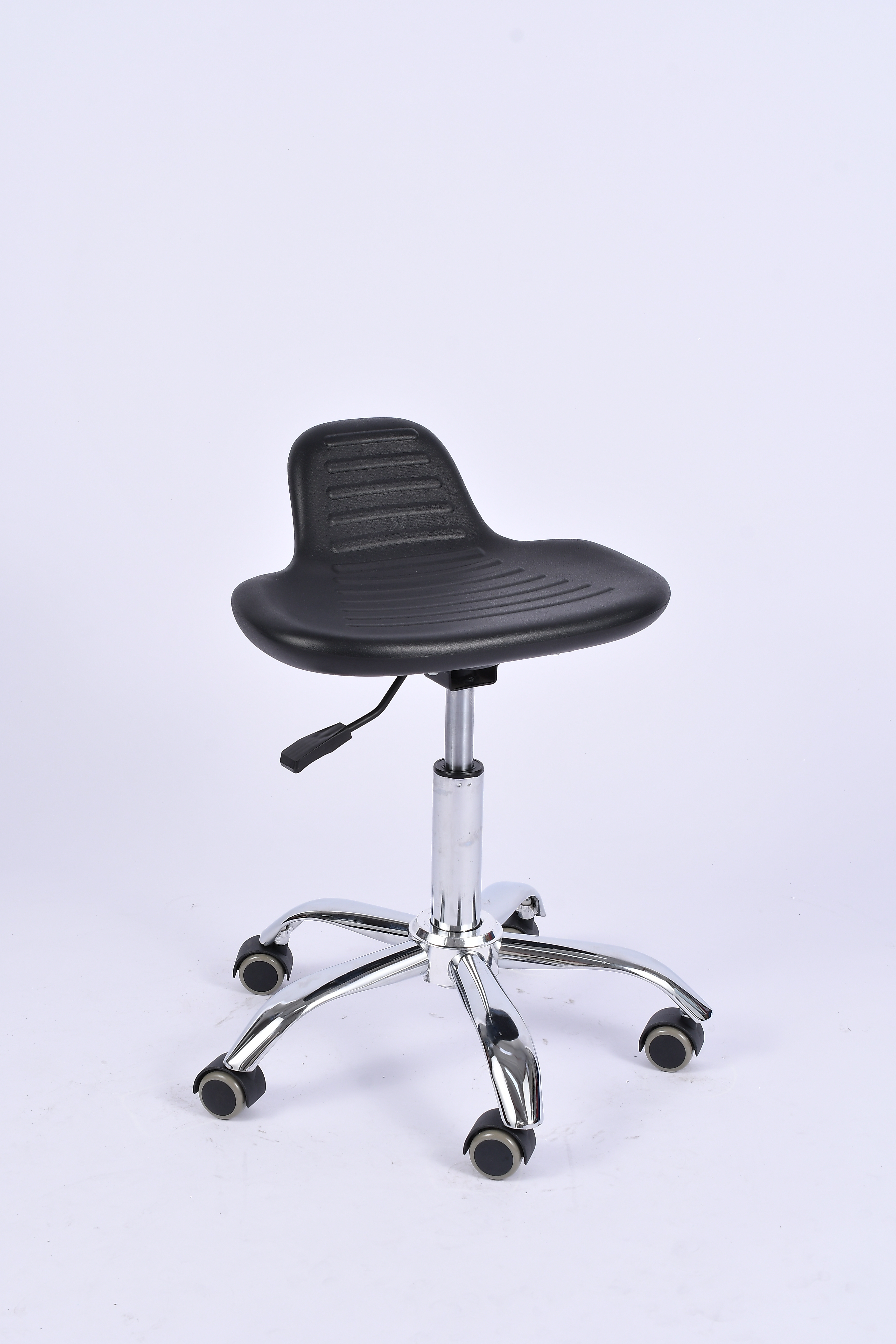 Industrial Polyurethane Chrome Ring Height Adjustable Casters Laboratory Chair