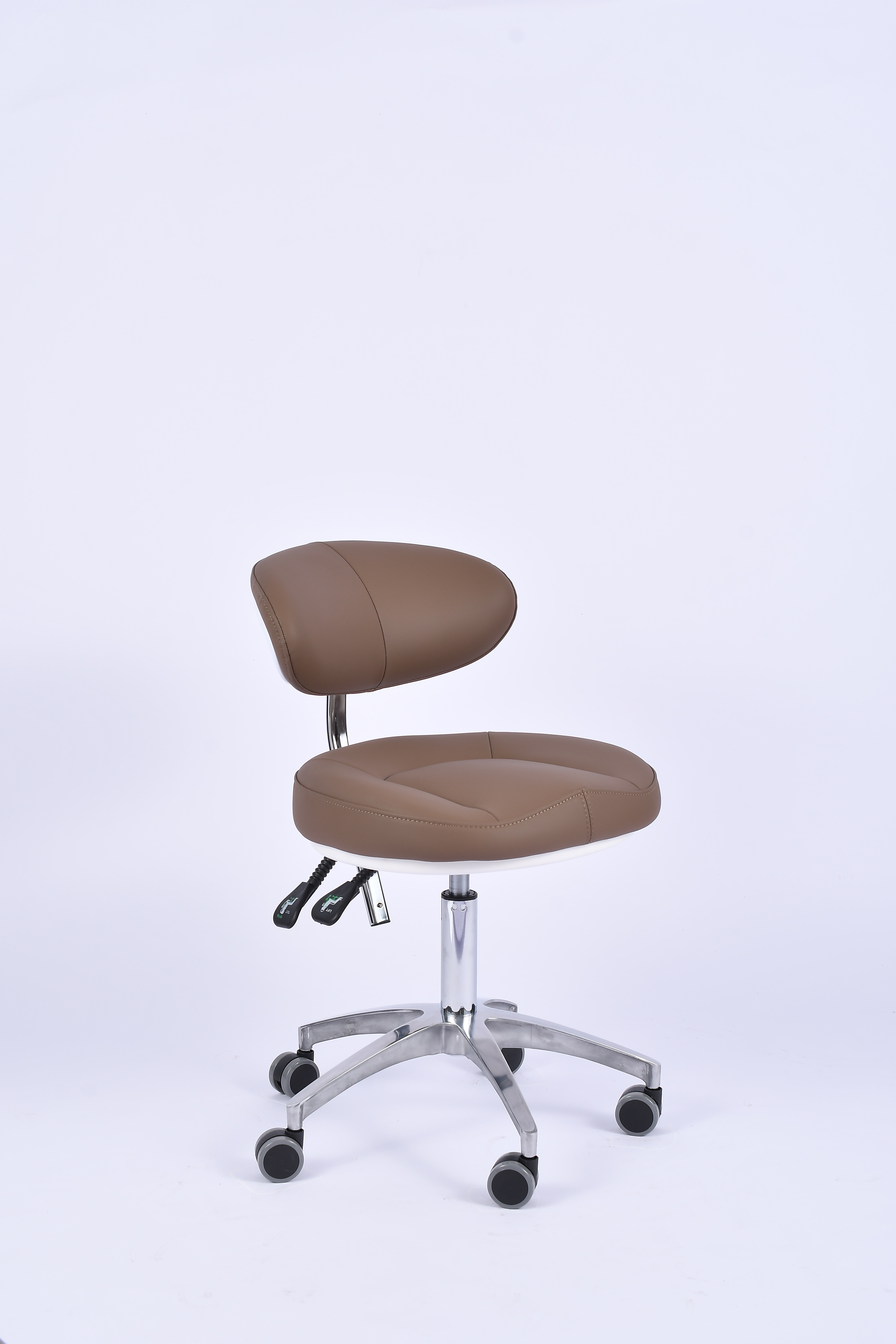 Industrial PU Adjustable Chrome Foot Ring Caster Wheels Laboratory Chair