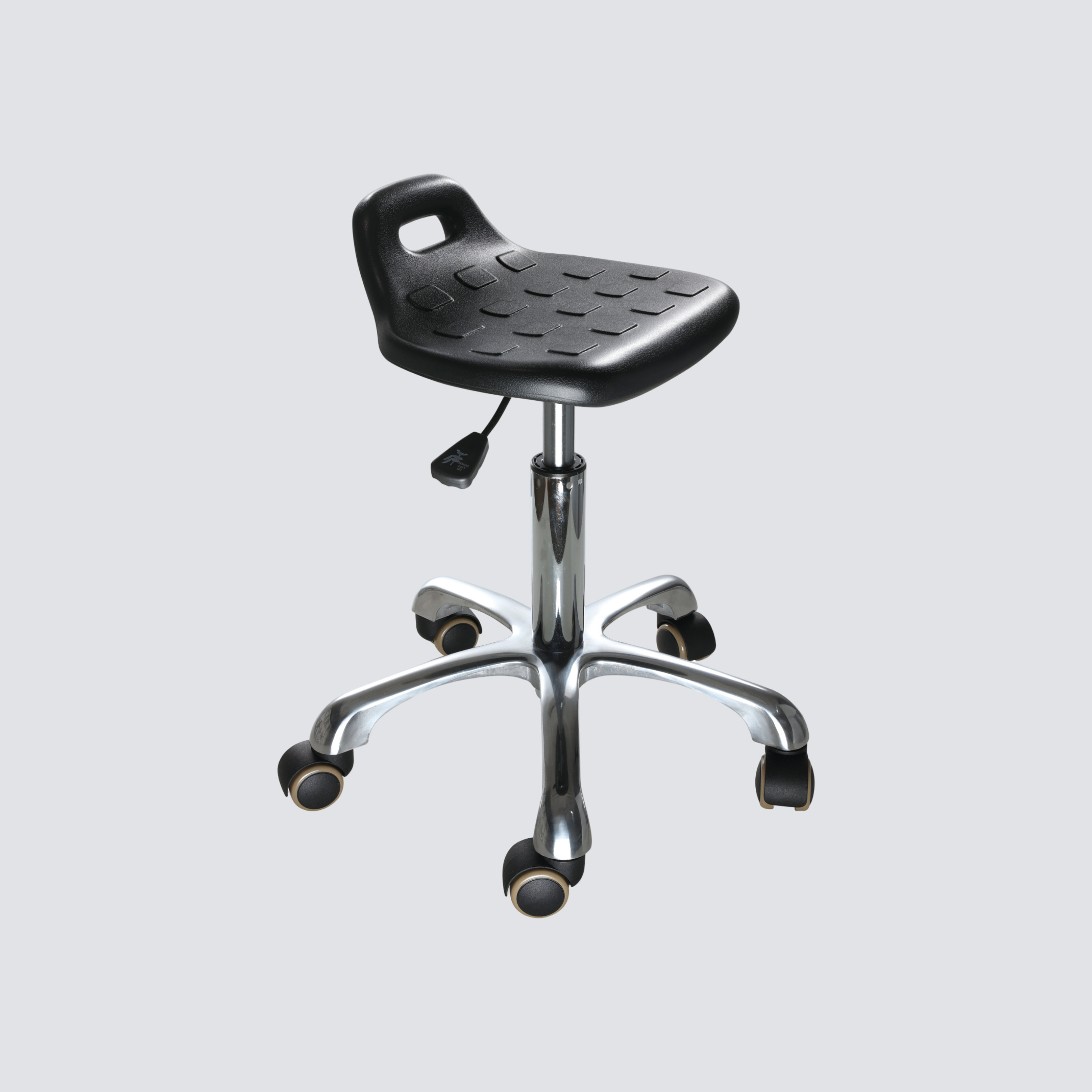 Industrial Polyurethane Adjustable Chrome Foot Ring Casters Laboratory Chair