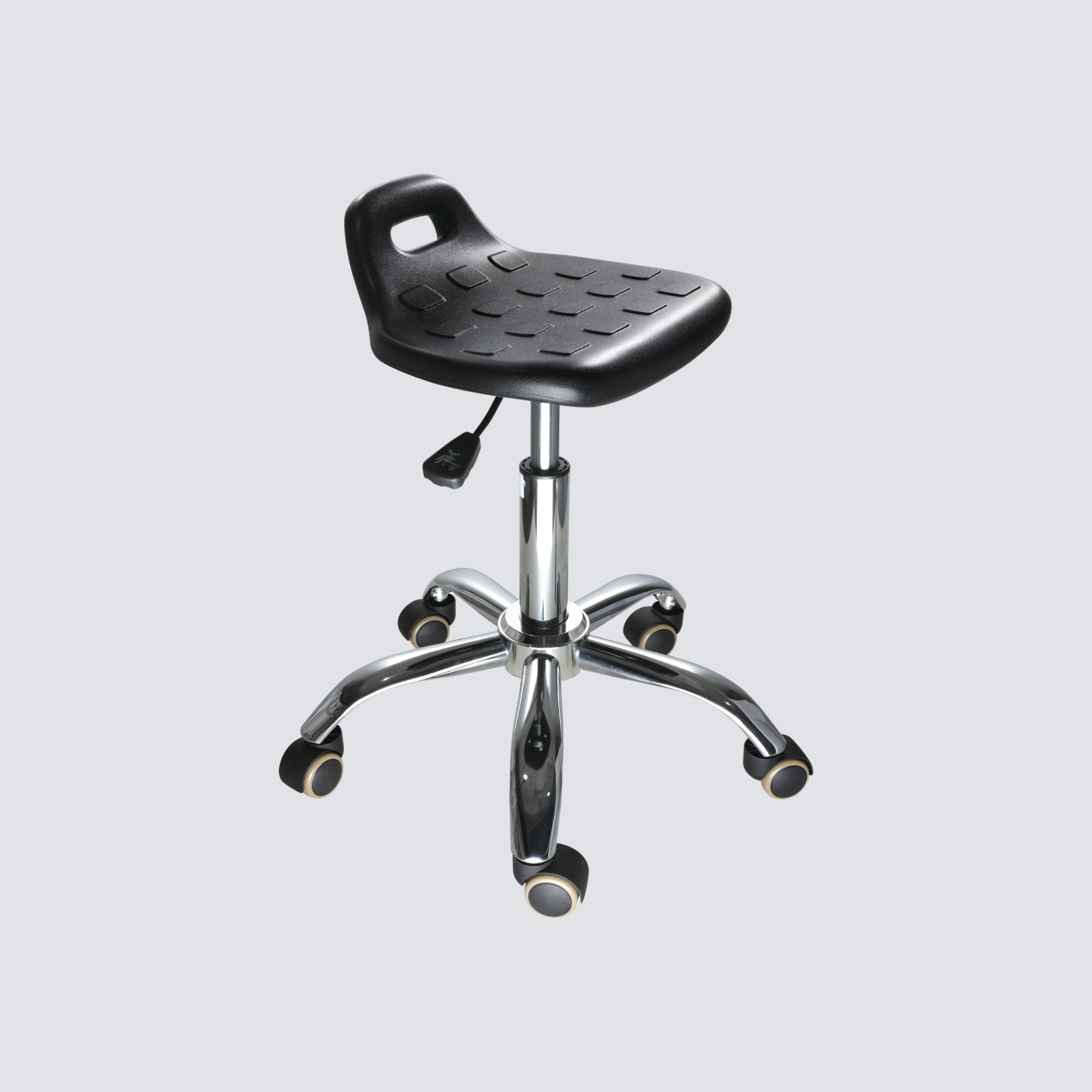 Industrial Polyurethane Adjustable Chrome Foot Ring Casters Laboratory Chair