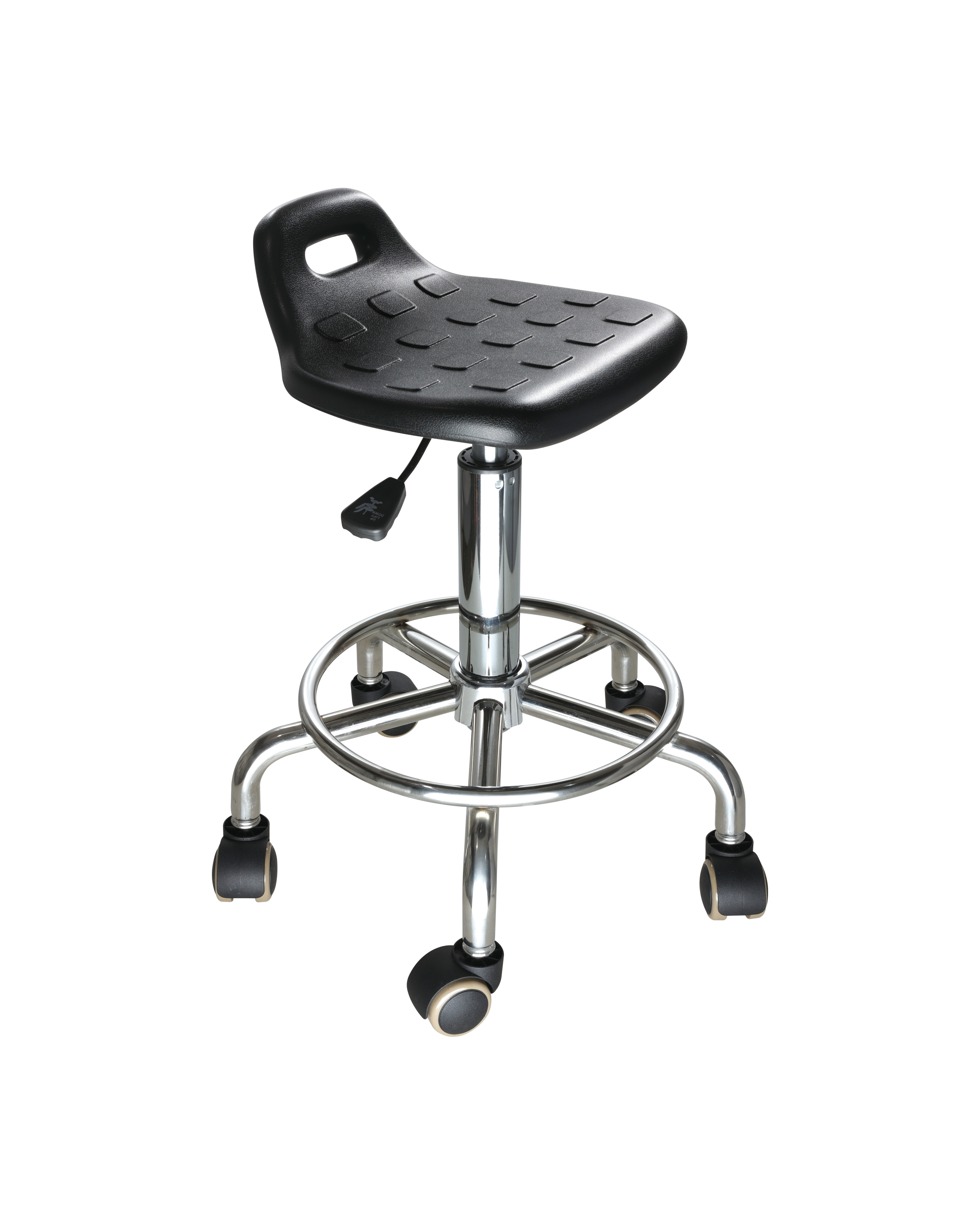 Industrial Polyurethane Work Chair with Foot Ring and Swivel Casters Laboratory Chair