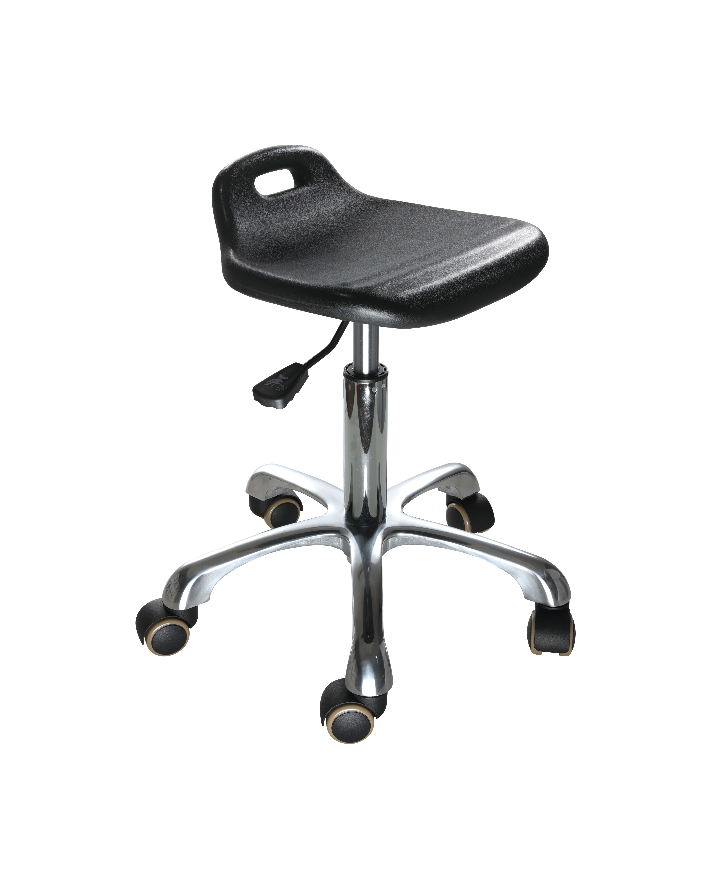 Durable Polyurethane Lab Seating with Foot Ring and Rolling Wheels Adjustable Laboratory Chair