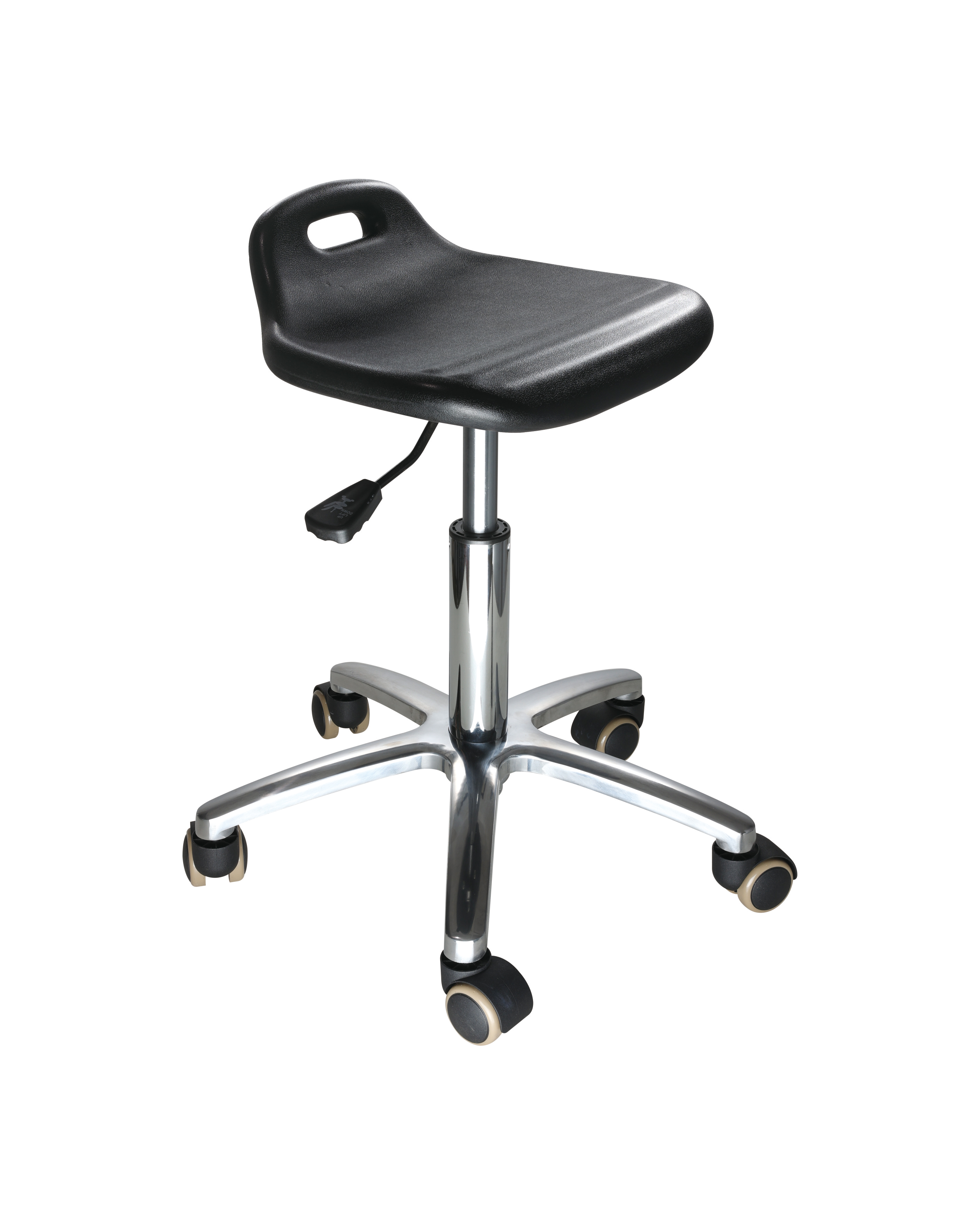 Industrial Polyurethane Casters with Chrome Foot Ring and Adjustable Laboratory Seating