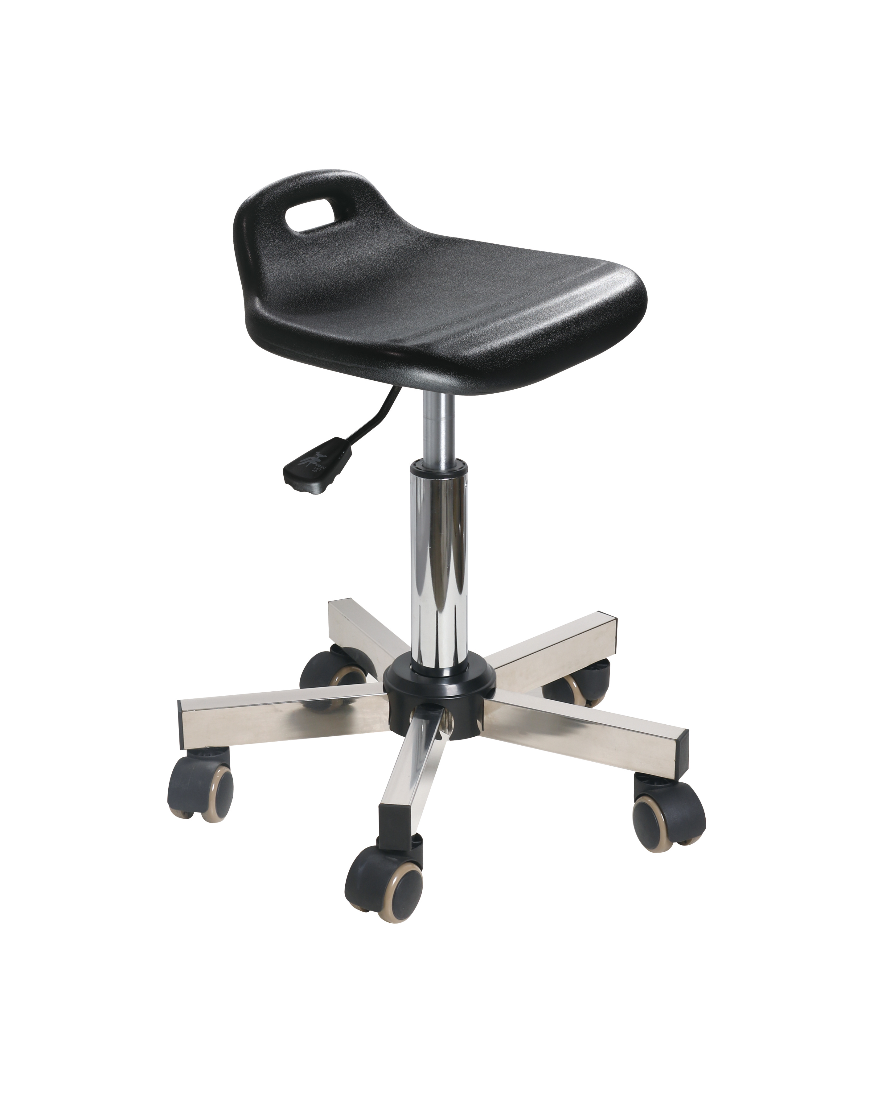 Industrial Polyurethane Casters with Chrome Foot Ring and Adjustable Lab Seating