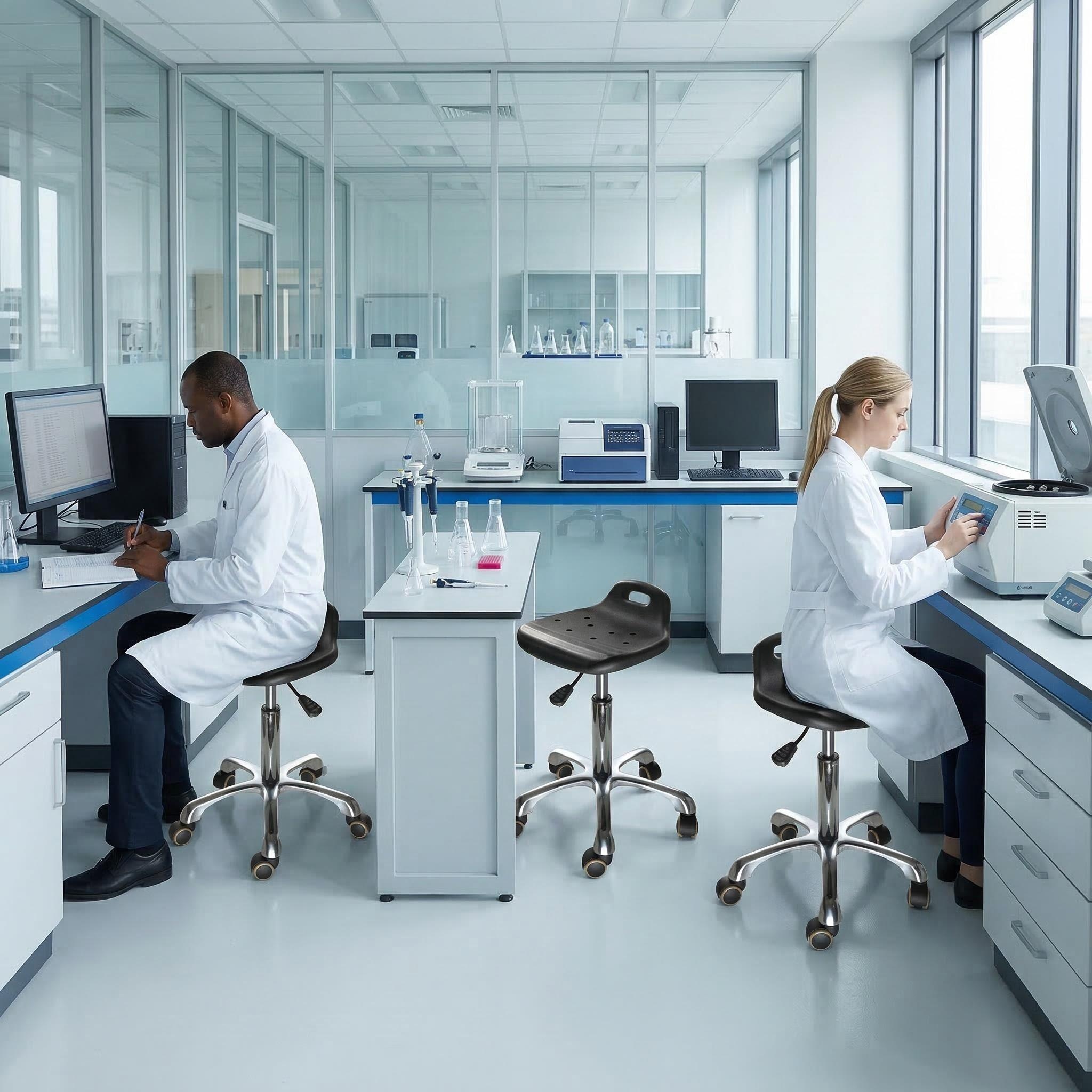 Industrial Polyurethane Adjustable Laboratory Chair for Professional Use