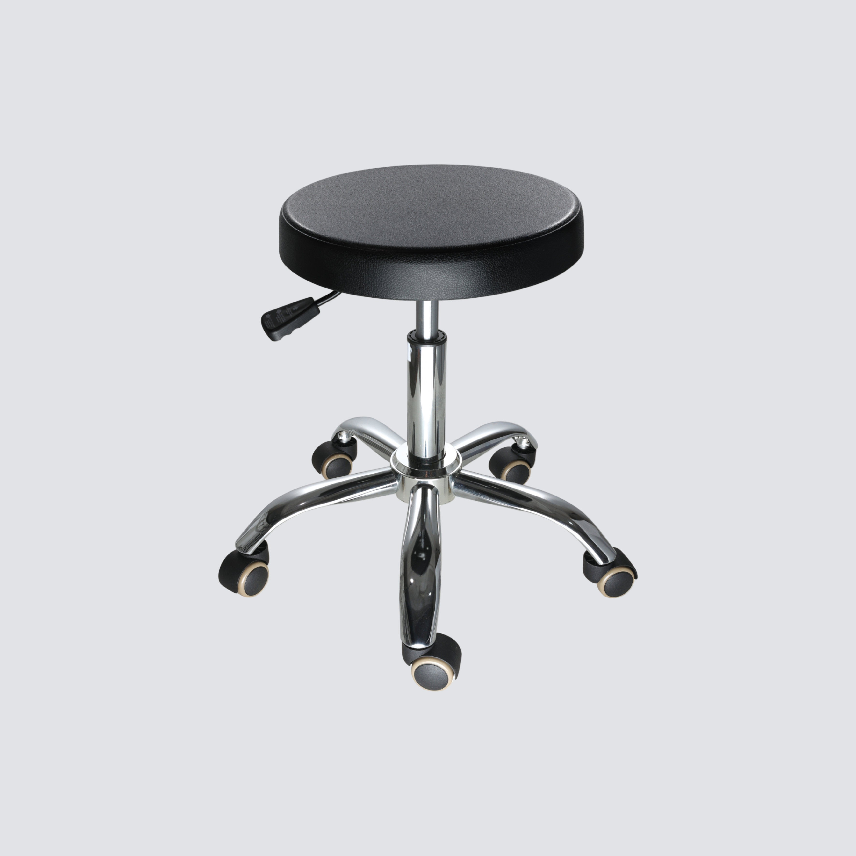 Industrial Polyurethane Chrome Foot Ring Casters Adjustable Laboratory Stool