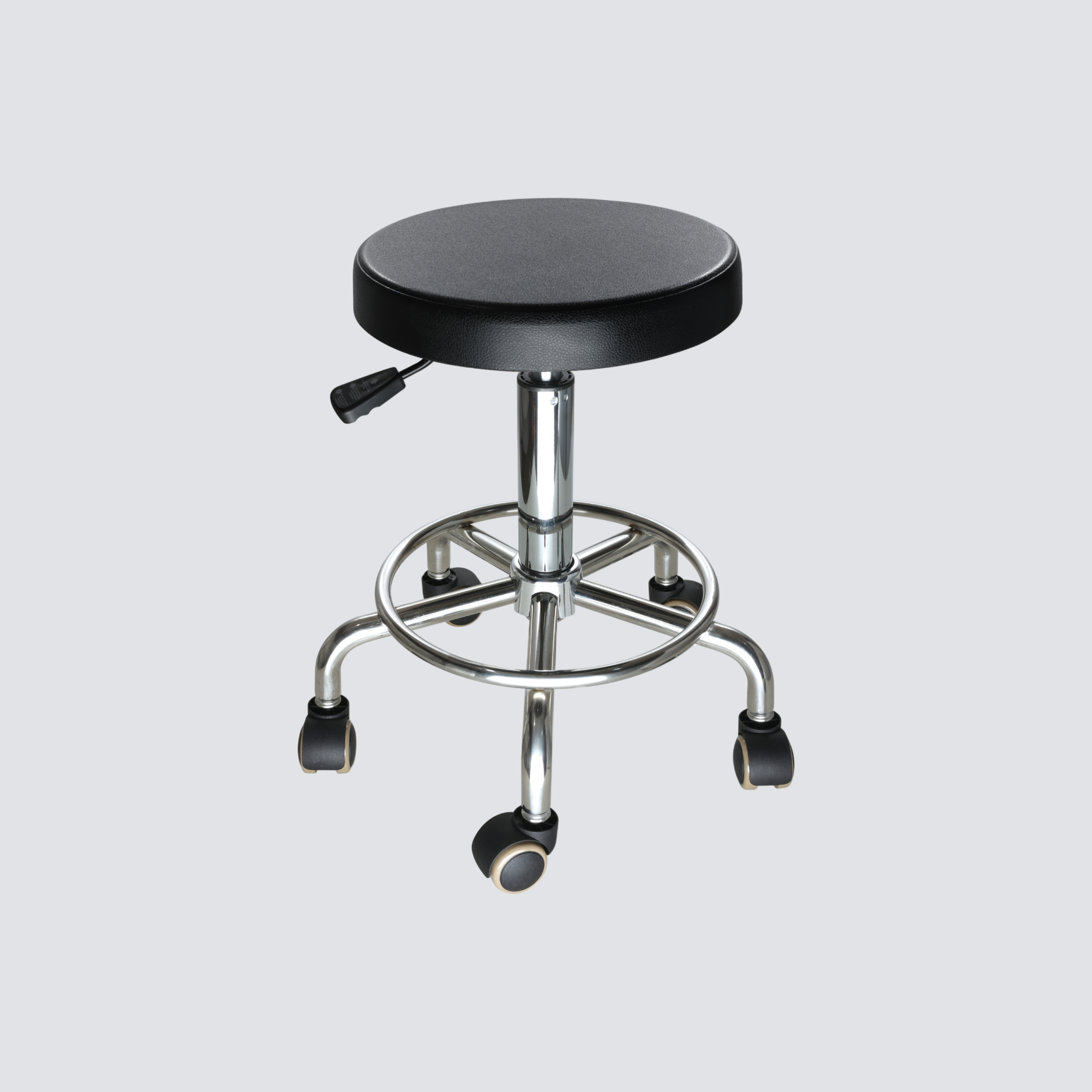 Industrial Polyurethane with Casters Adjustable Chrome Foot Ring Lab Seating