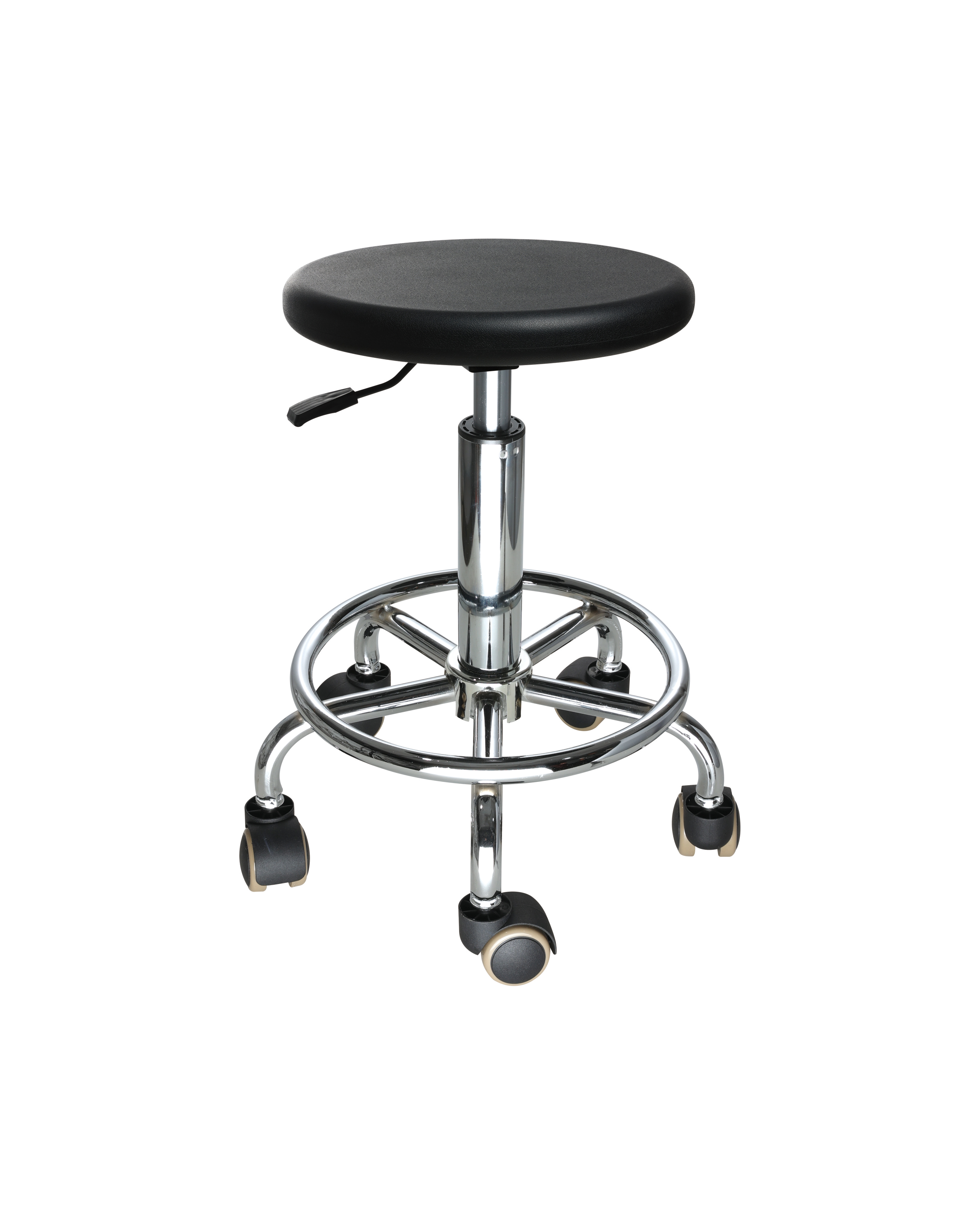 Industrial Polyurethane Technician Chair with Foot Ring and Casters Laboratory Chair