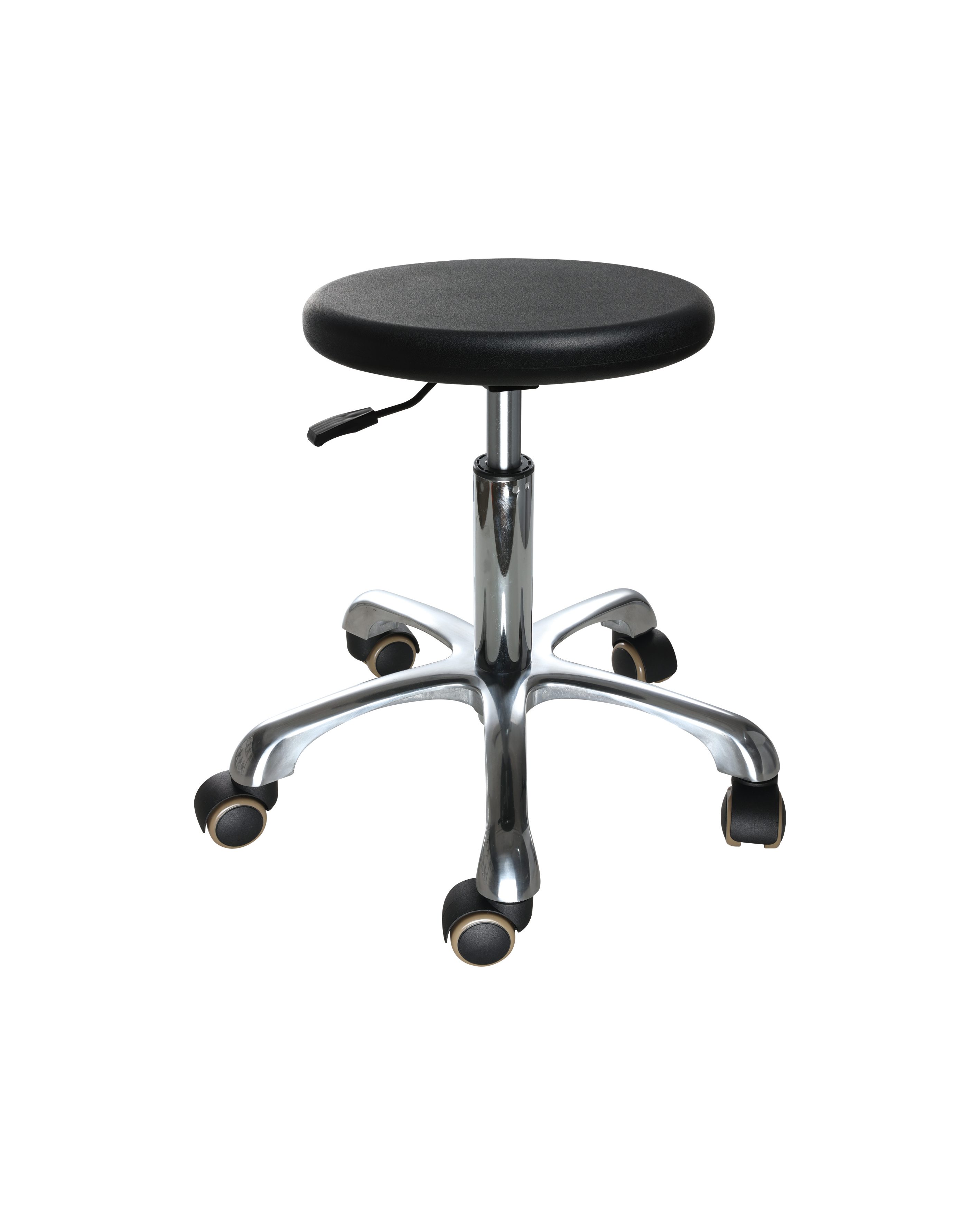Industrial Polyurethane with Casters Adjustable and Chrome Foot Ring Laboratory Seating