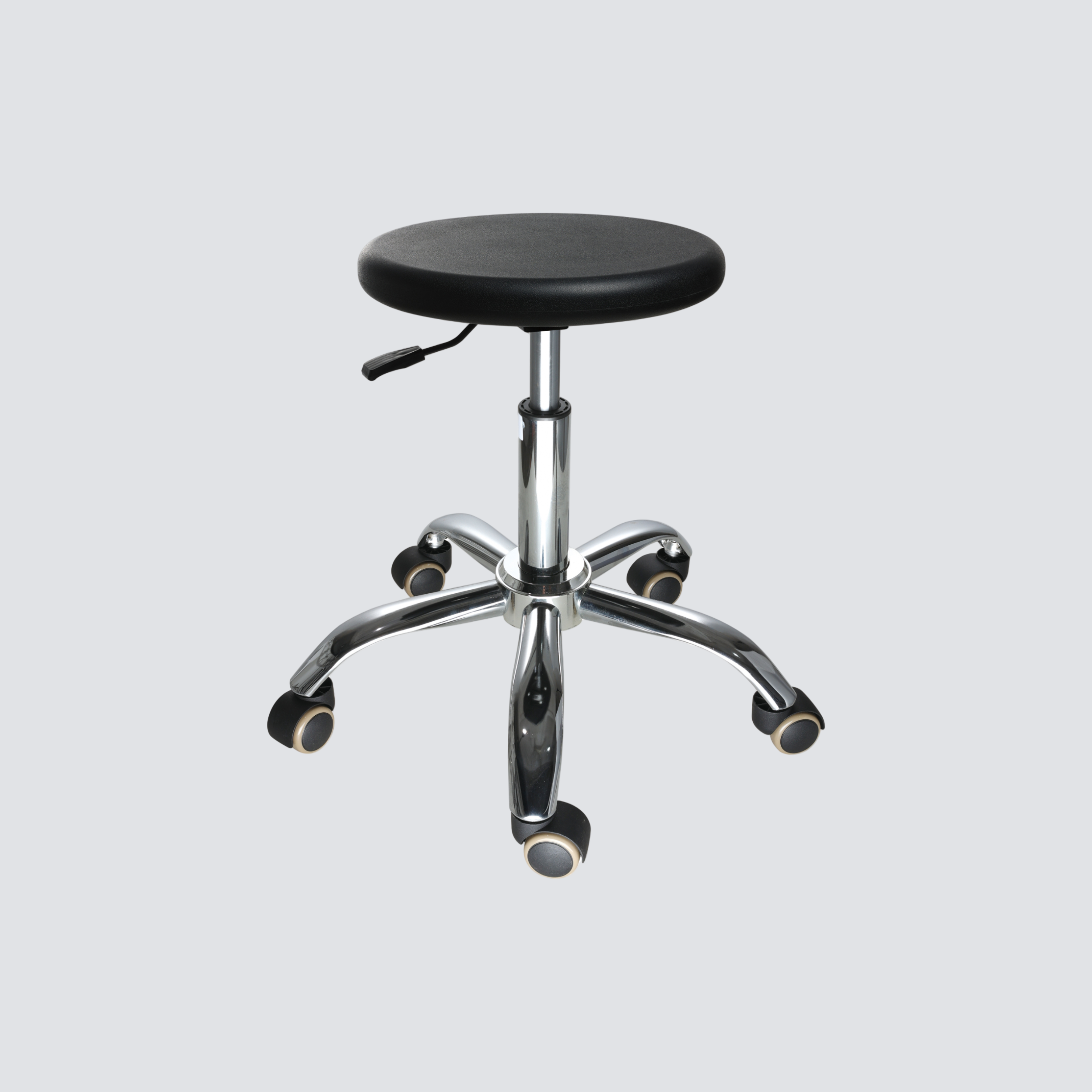 Industrial Polyurethane Chrome Foot Ring Casters Adjustable Lab Seating