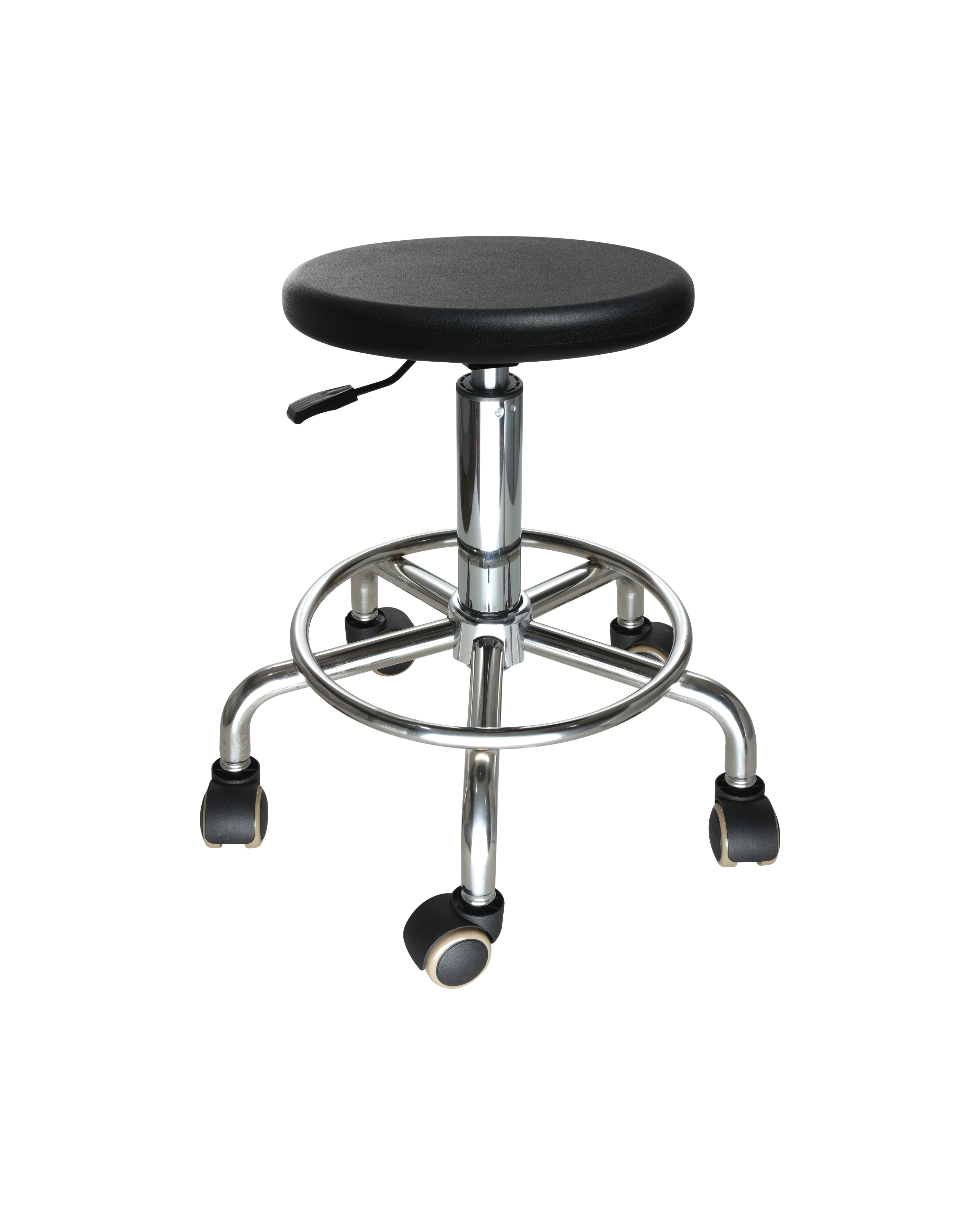 Industrial Polyurethane Technician Chair with Foot Ring and Casters Laboratory Chair