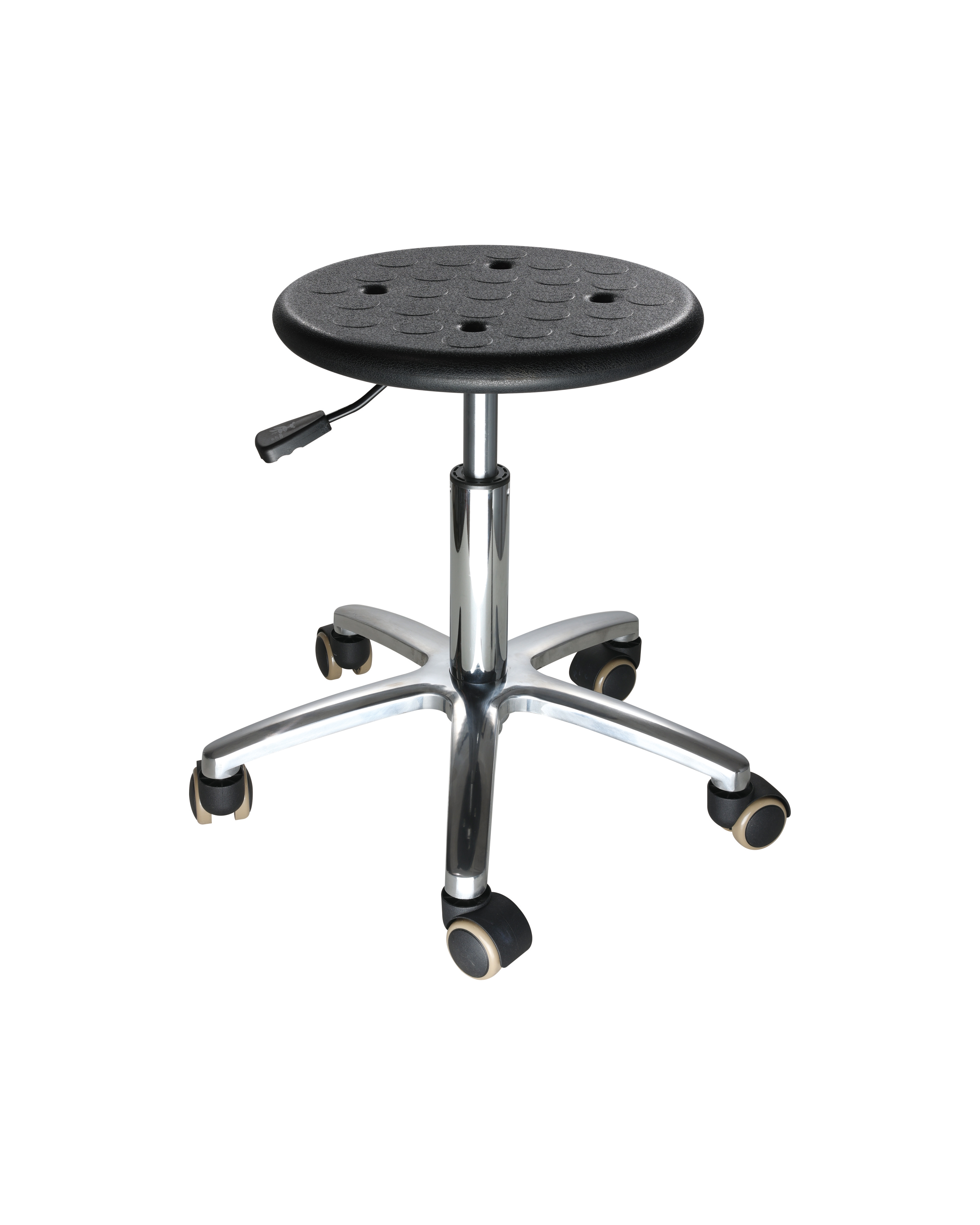 Industrial Laboratory Polyurethane Chair with Casters and Foot Ring