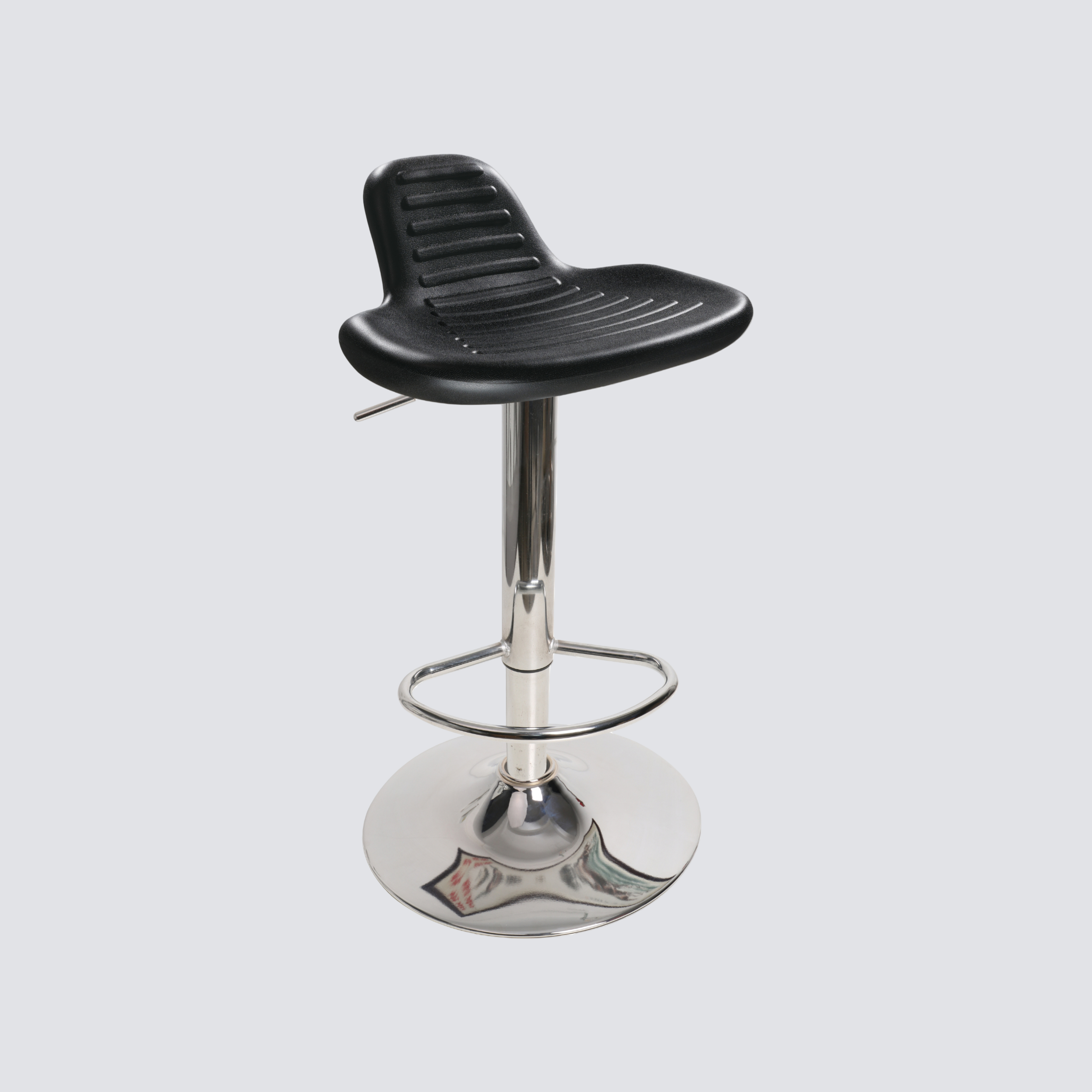 Industrial PU Adjustable Swivel Chrome Foot Ring Laboratory Stool