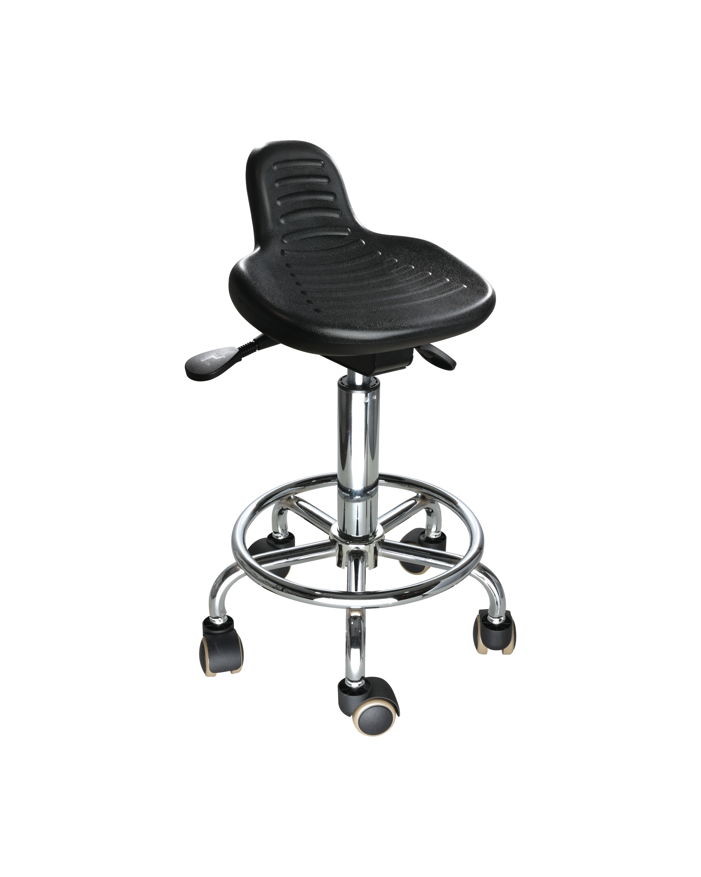 Adjustable Polyurethane Industrial Chair with Foot Ring and Casters Laboratory Chair