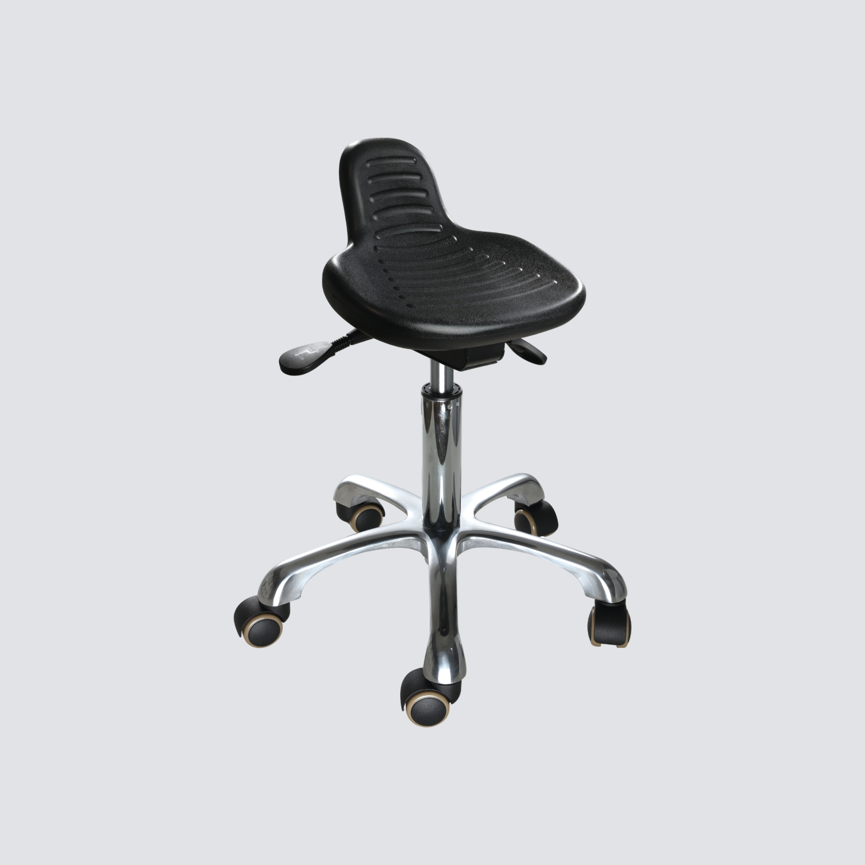 Industrial Polyurethane Heavy Duty Chrome Foot Ring Laboratory Stool