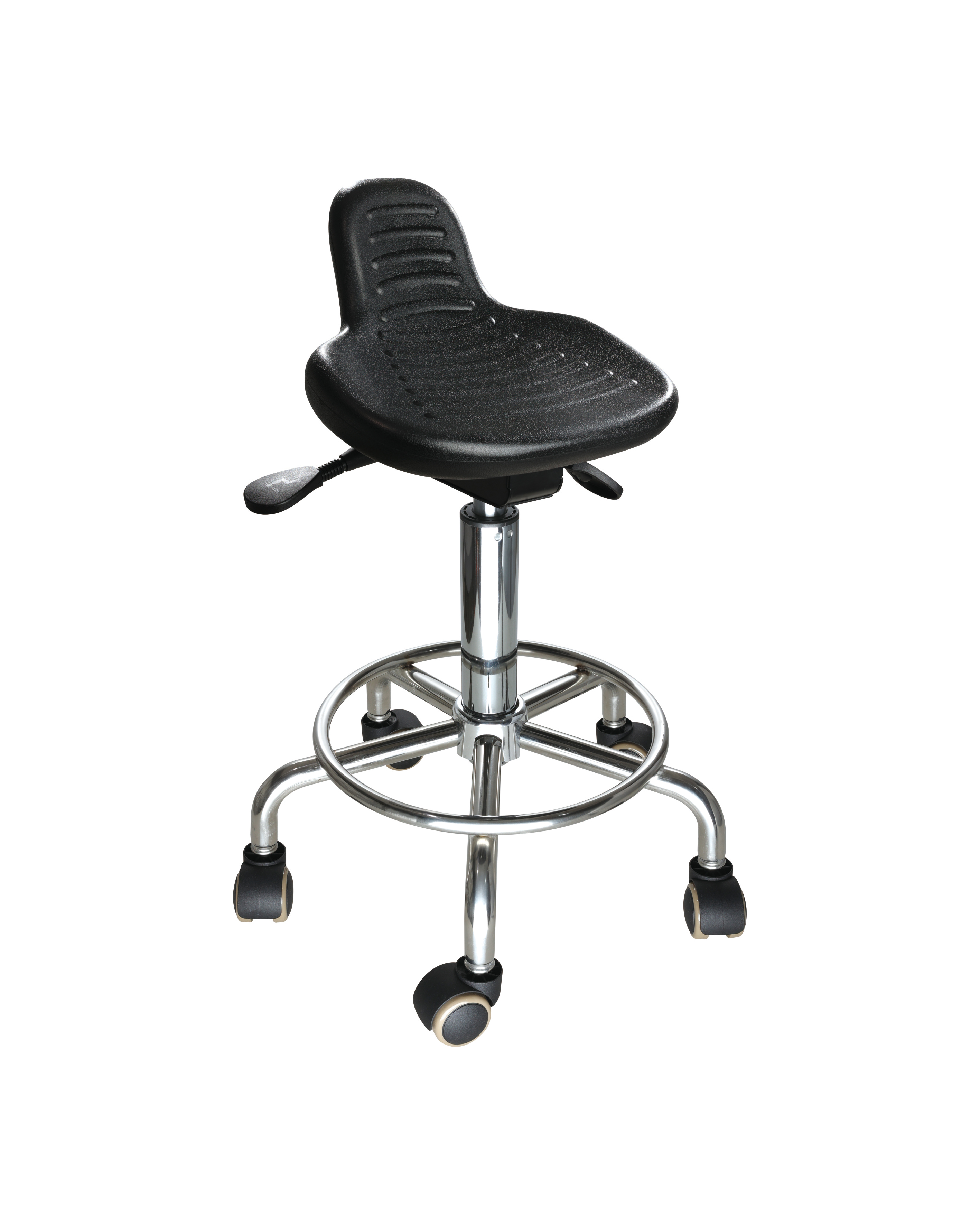Adjustable Polyurethane Industrial Chair with Foot Ring and Casters Laboratory Chair