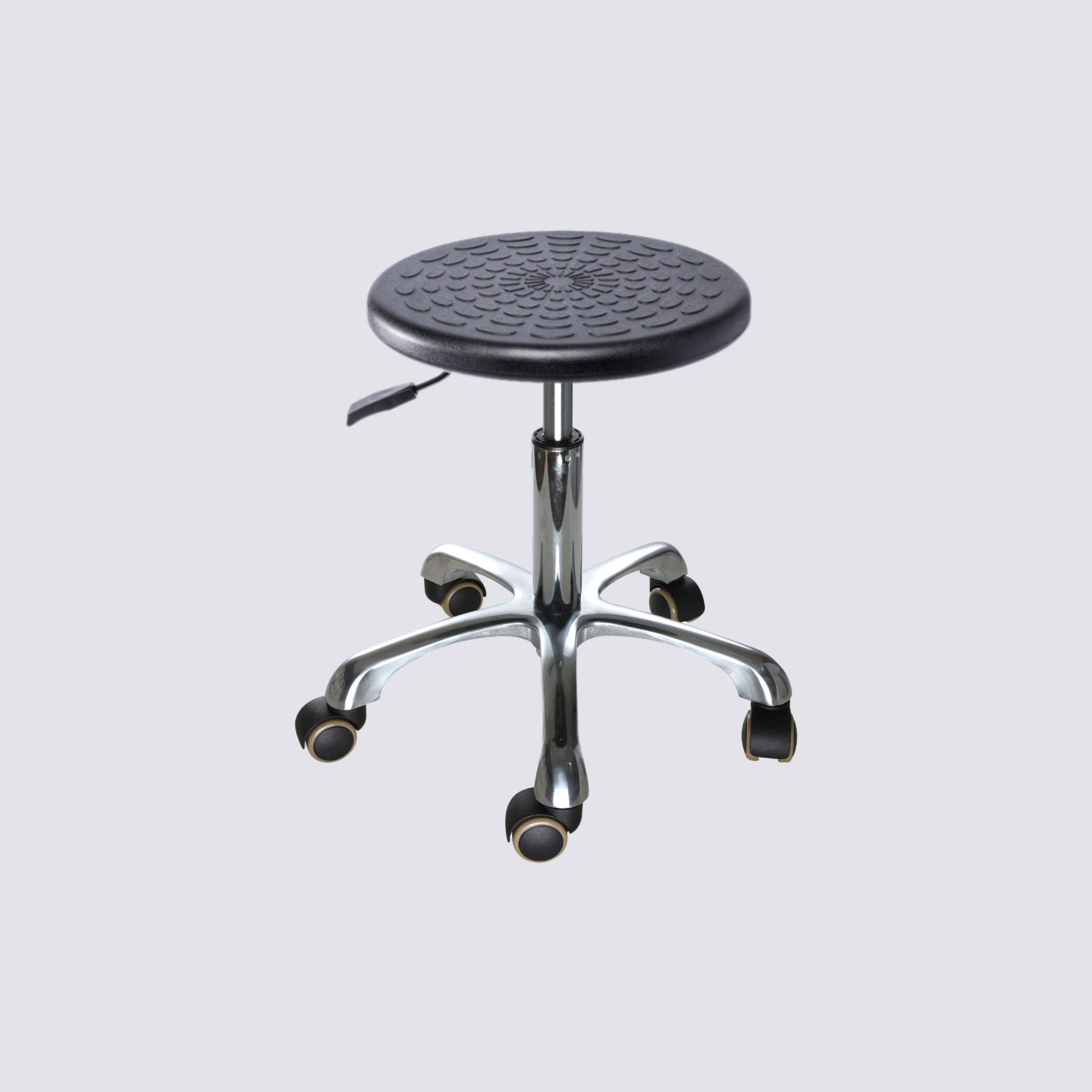 Industrial Polyurethane Swivel Chrome Foot Ring Laboratory Chair