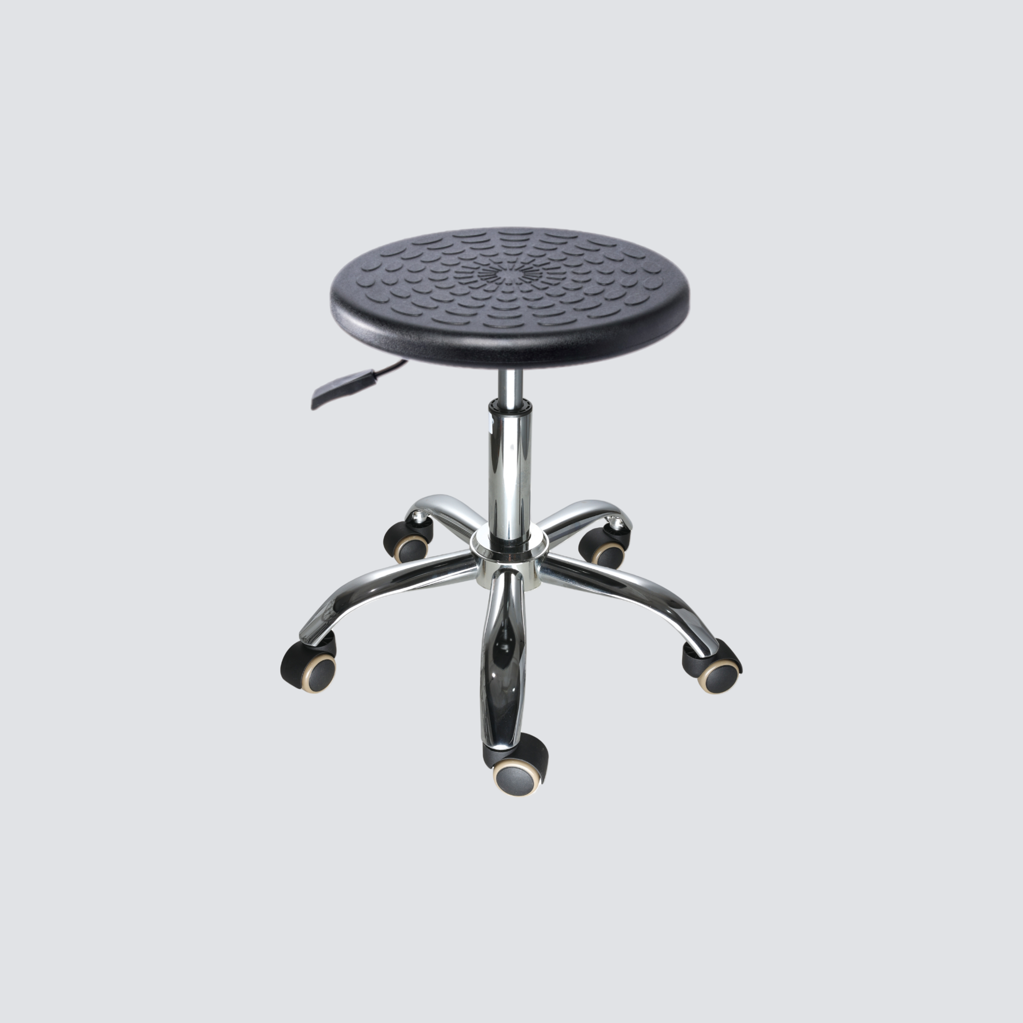 Industrial Polyurethane Adjustable Lab Seating Chrome Foot Ring Casters