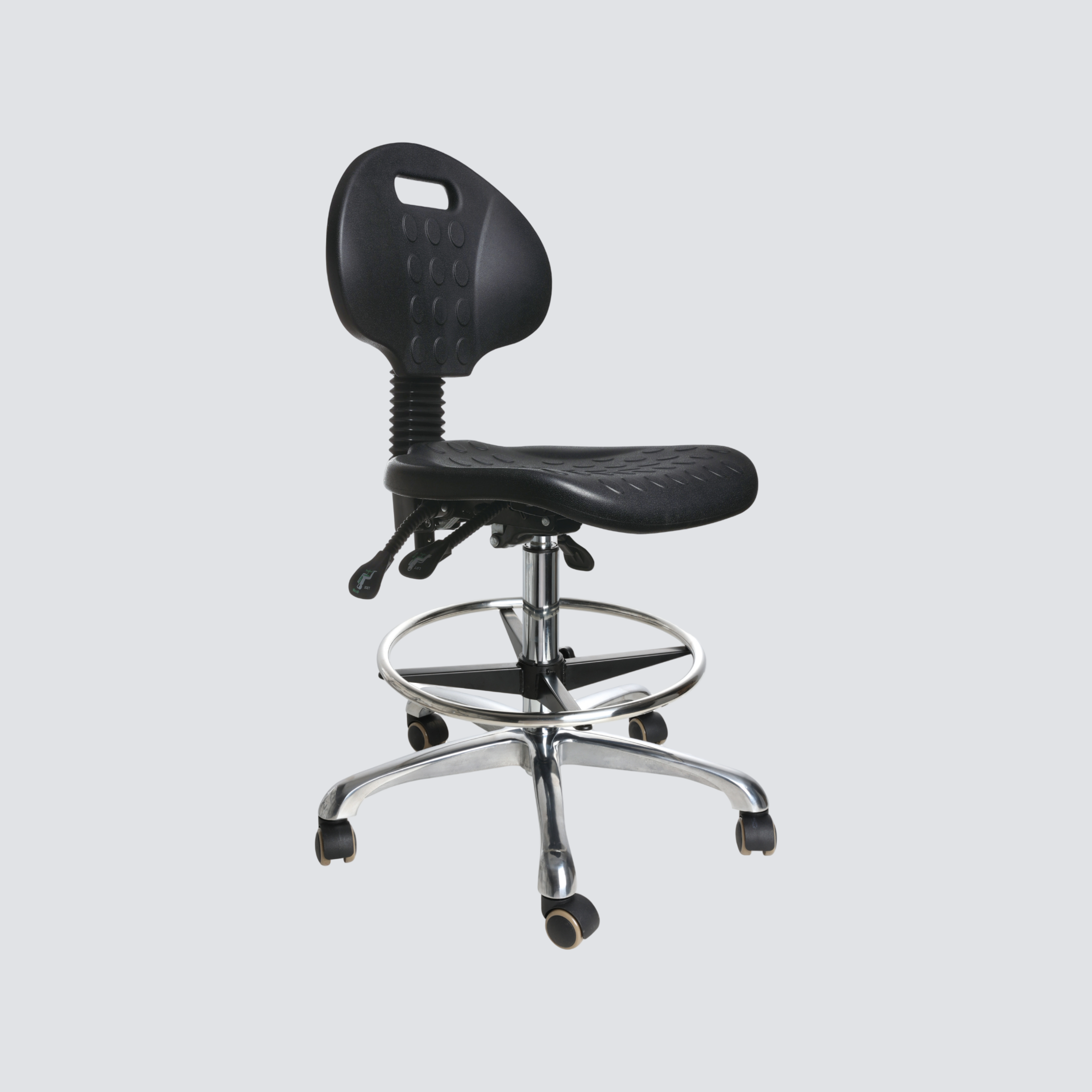 Industrial Polyurethane Adjustable Rolling Casters Laboratory Stool