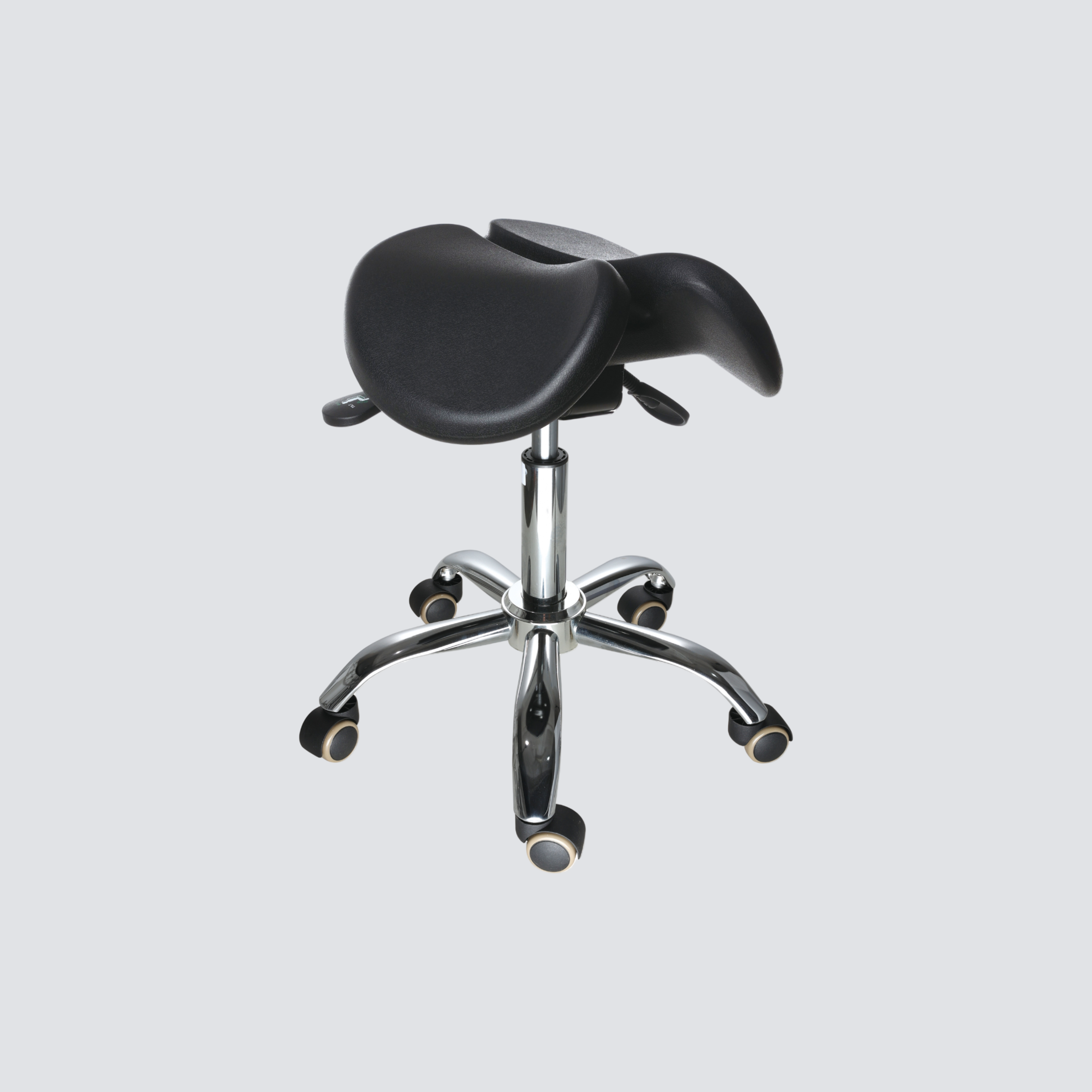 Industrial Polyurethane Lab Seating Chrome Foot Ring Adjustable Casters