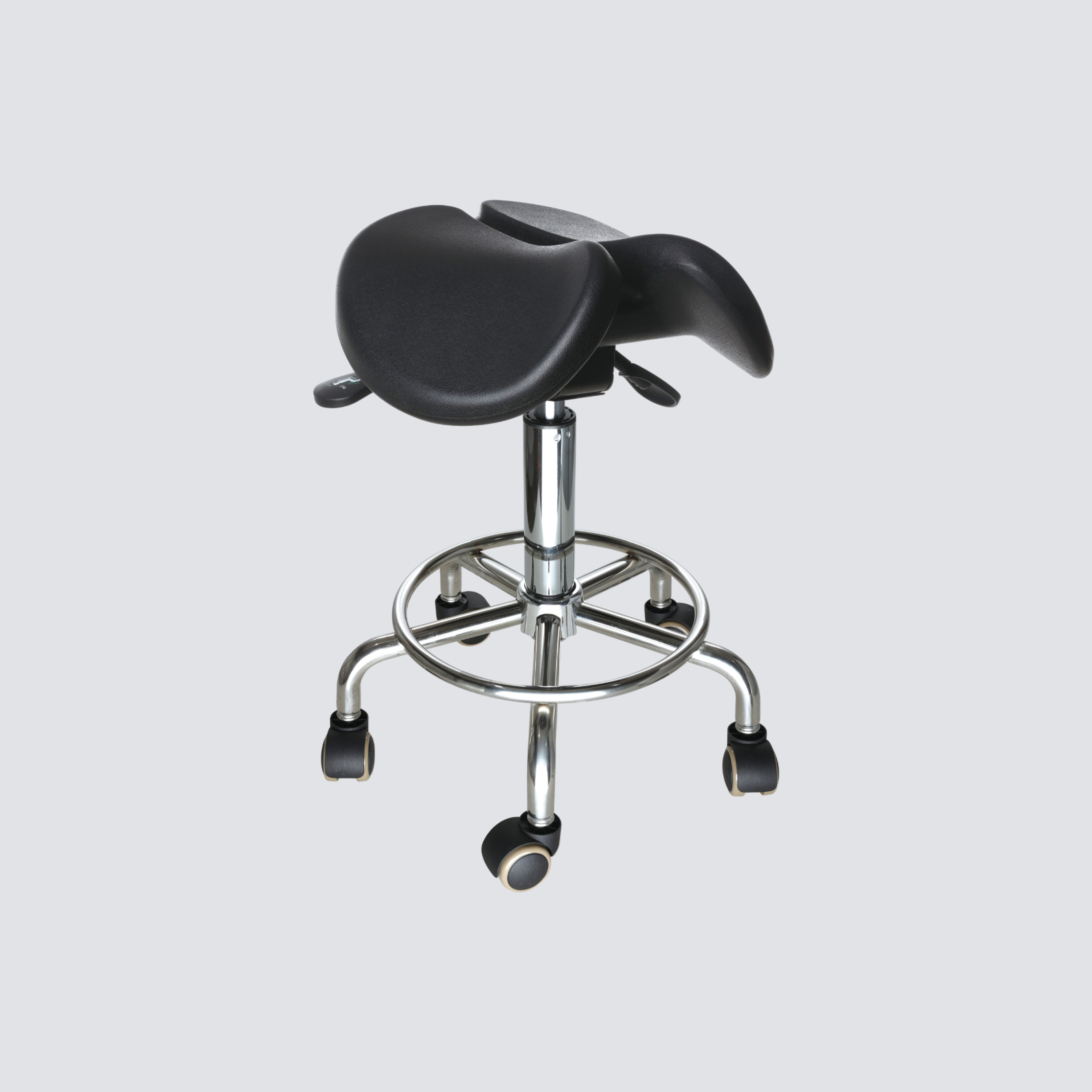 Industrial Polyurethane Chrome Foot Ring with Adjustable Casters Lab Seating