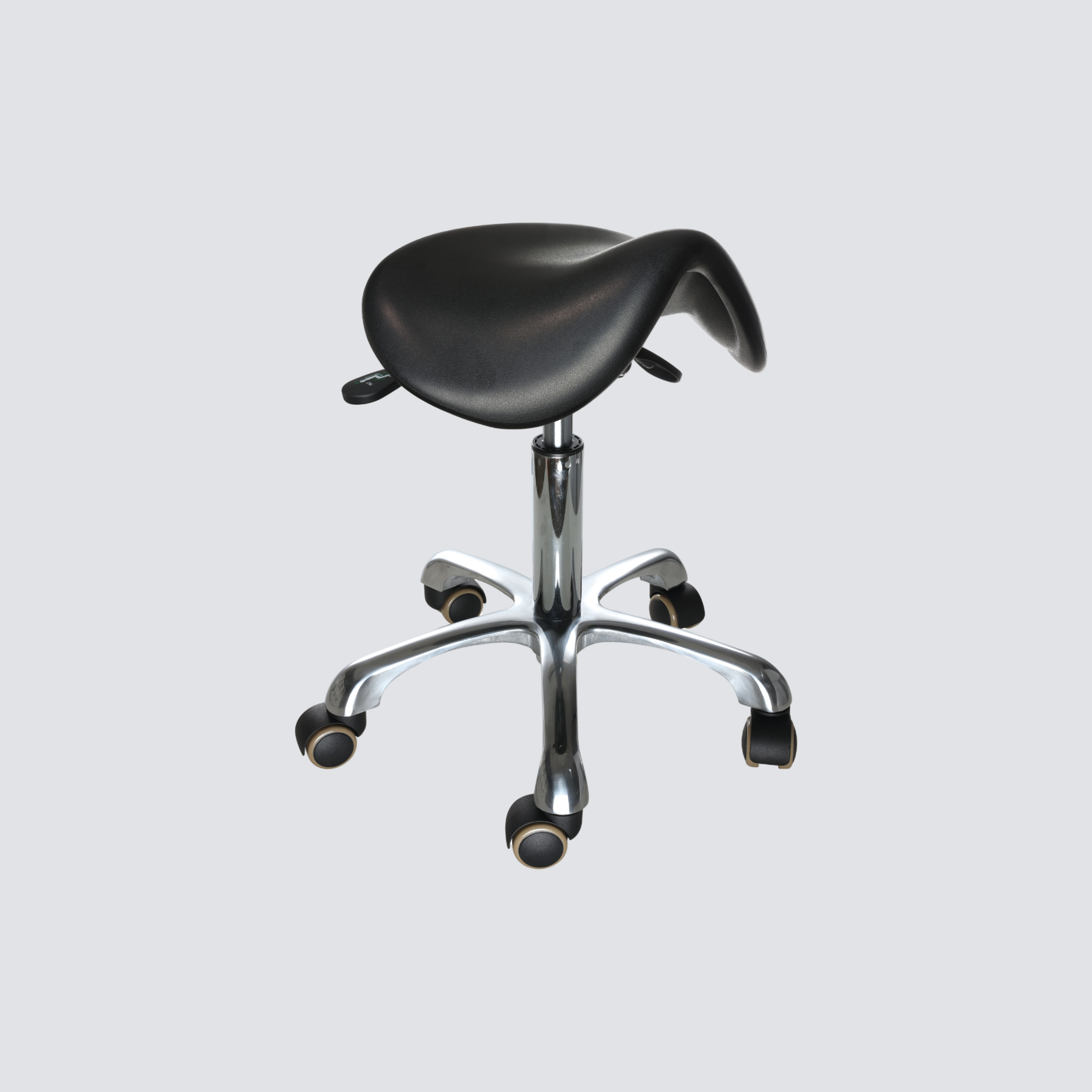 Industrial Polyurethane Adjustable Casters Chrome Foot Ring Laboratory Chair