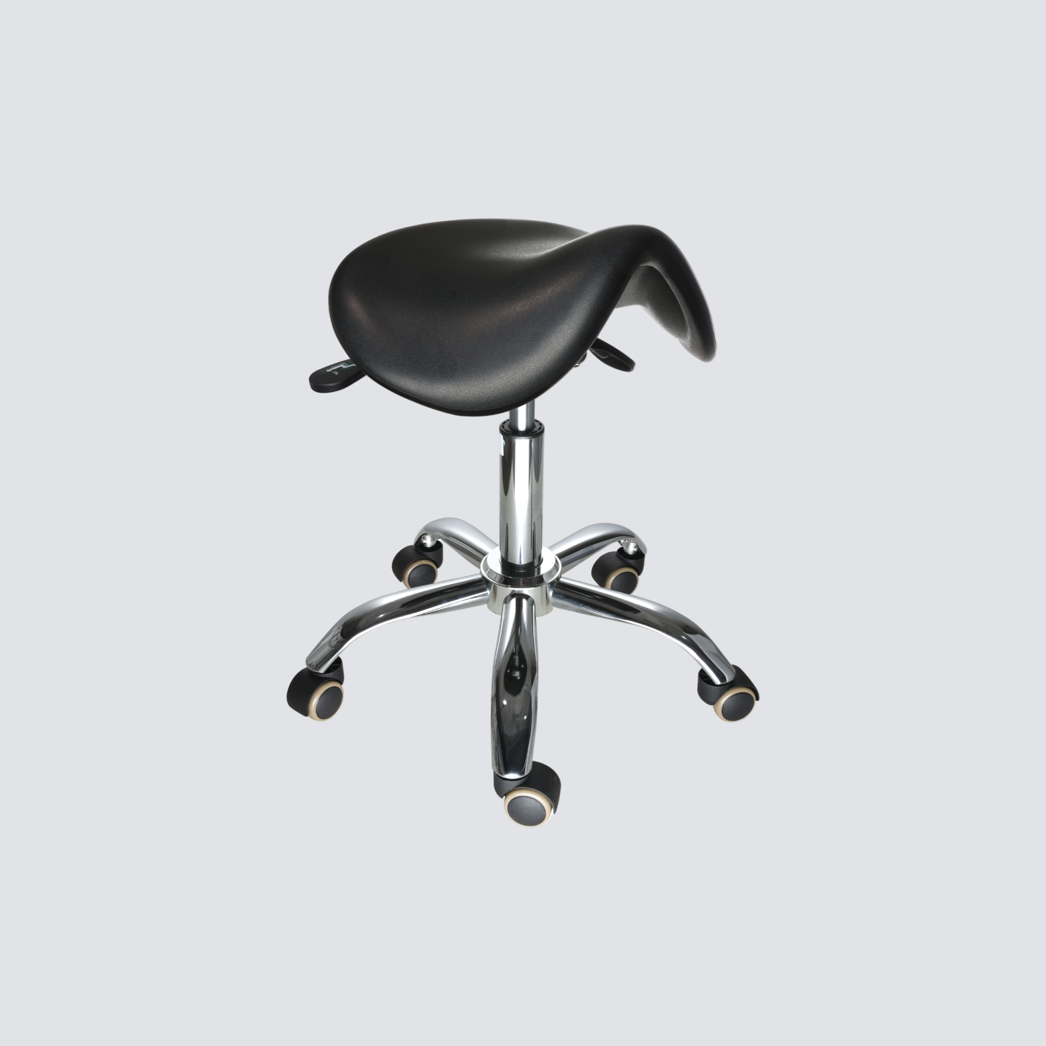 Industrial Polyurethane Laboratory Chair Casters Chrome Foot Ring Adjustable