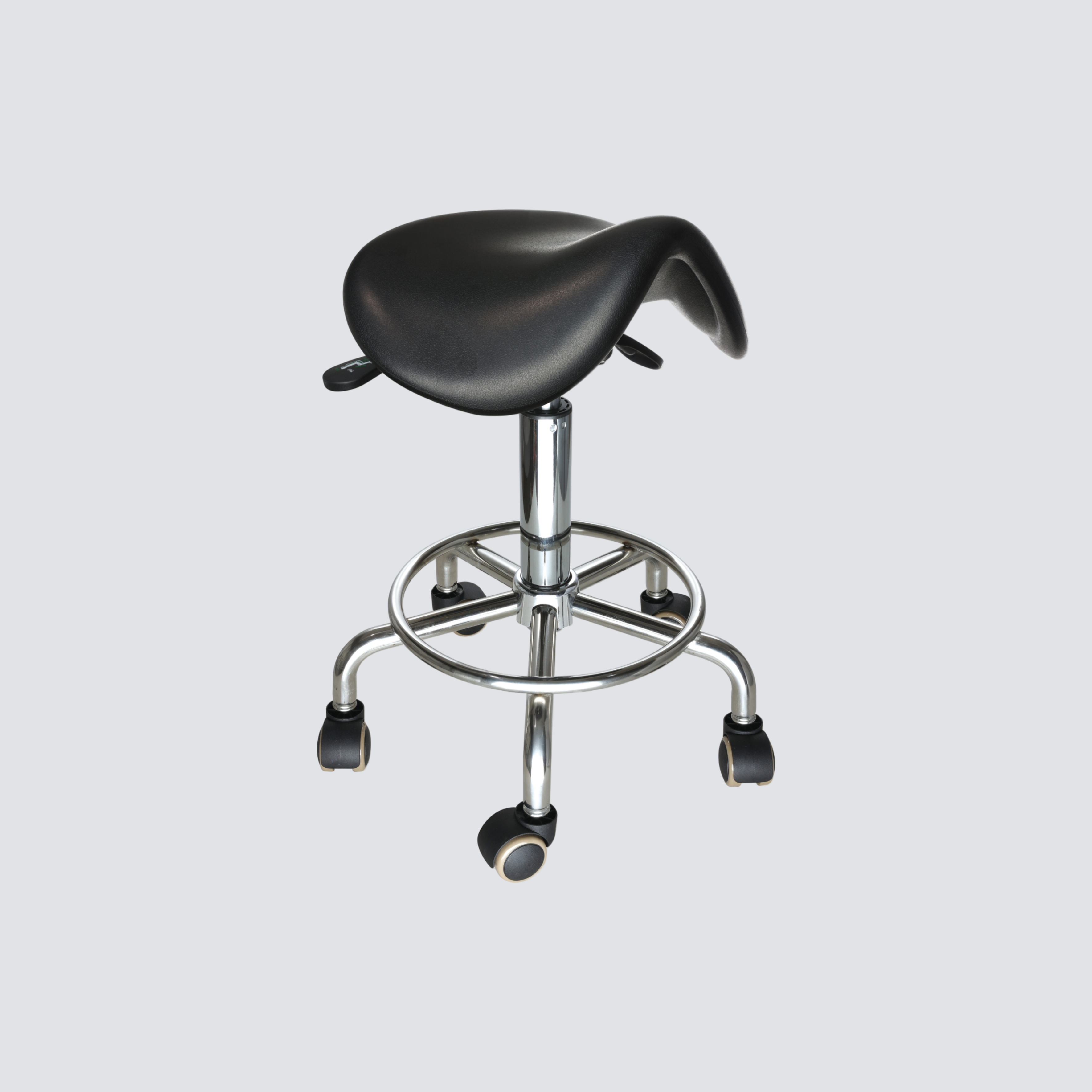 Industrial Polyurethane Adjustable Casters with Chrome Foot Ring Laboratory Chair