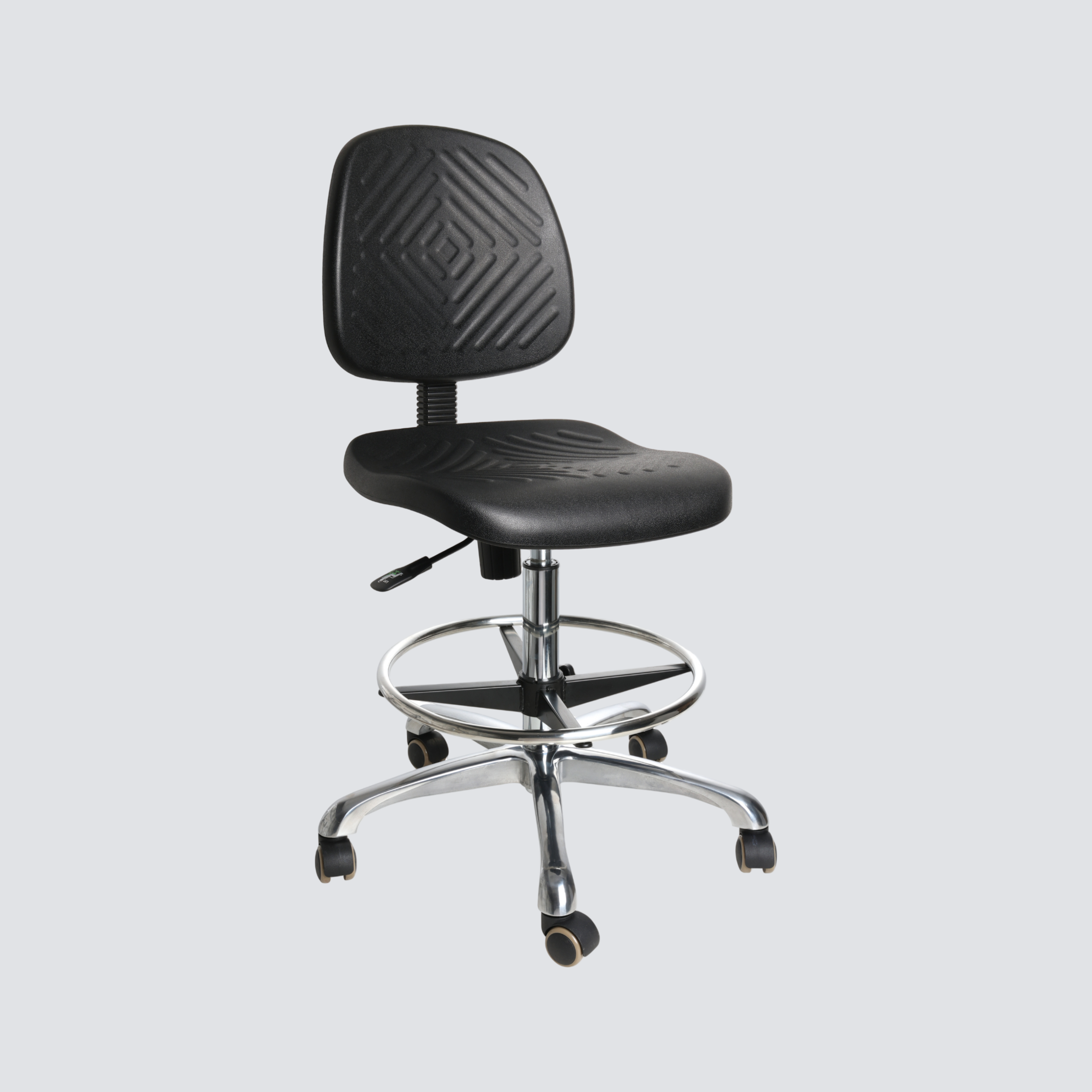 Industrial Polyurethane Adjustable Casters with Chrome Foot Ring Laboratory Stool