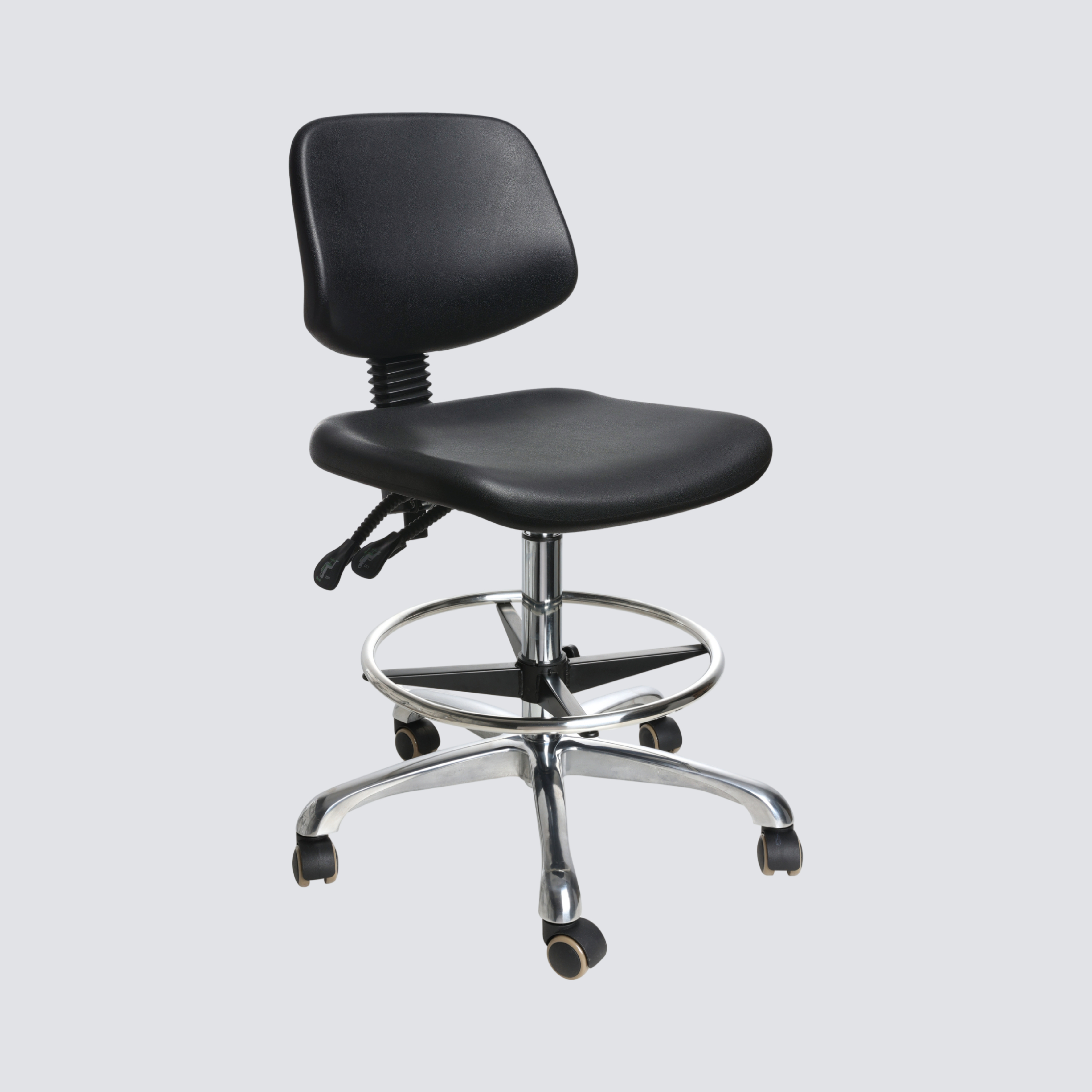 Industrial PU Swivel Rolling Casters Adjustable Laboratory Chair