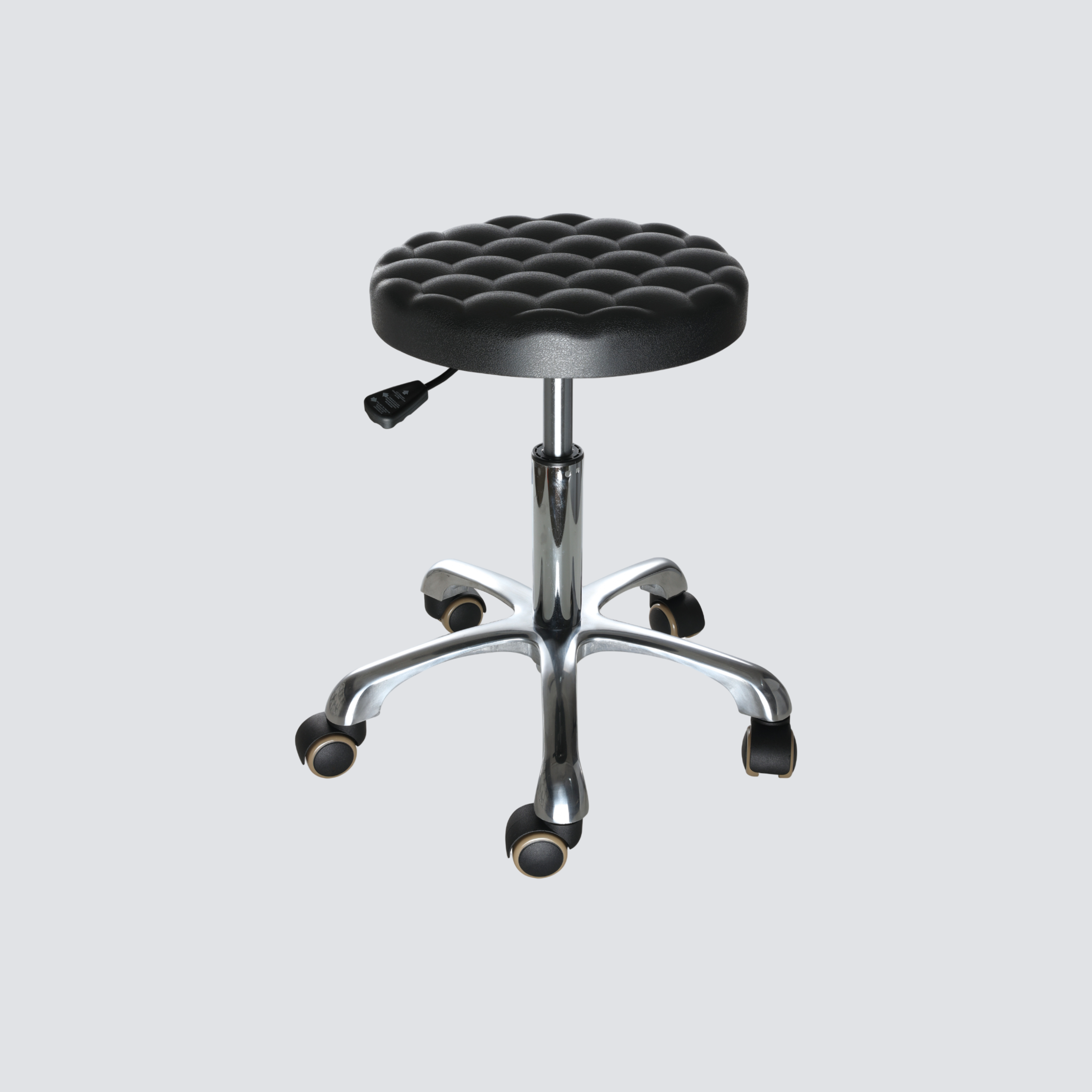 Industrial Polyurethane Adjustable Laboratory Chair Chrome Foot Ring Casters
