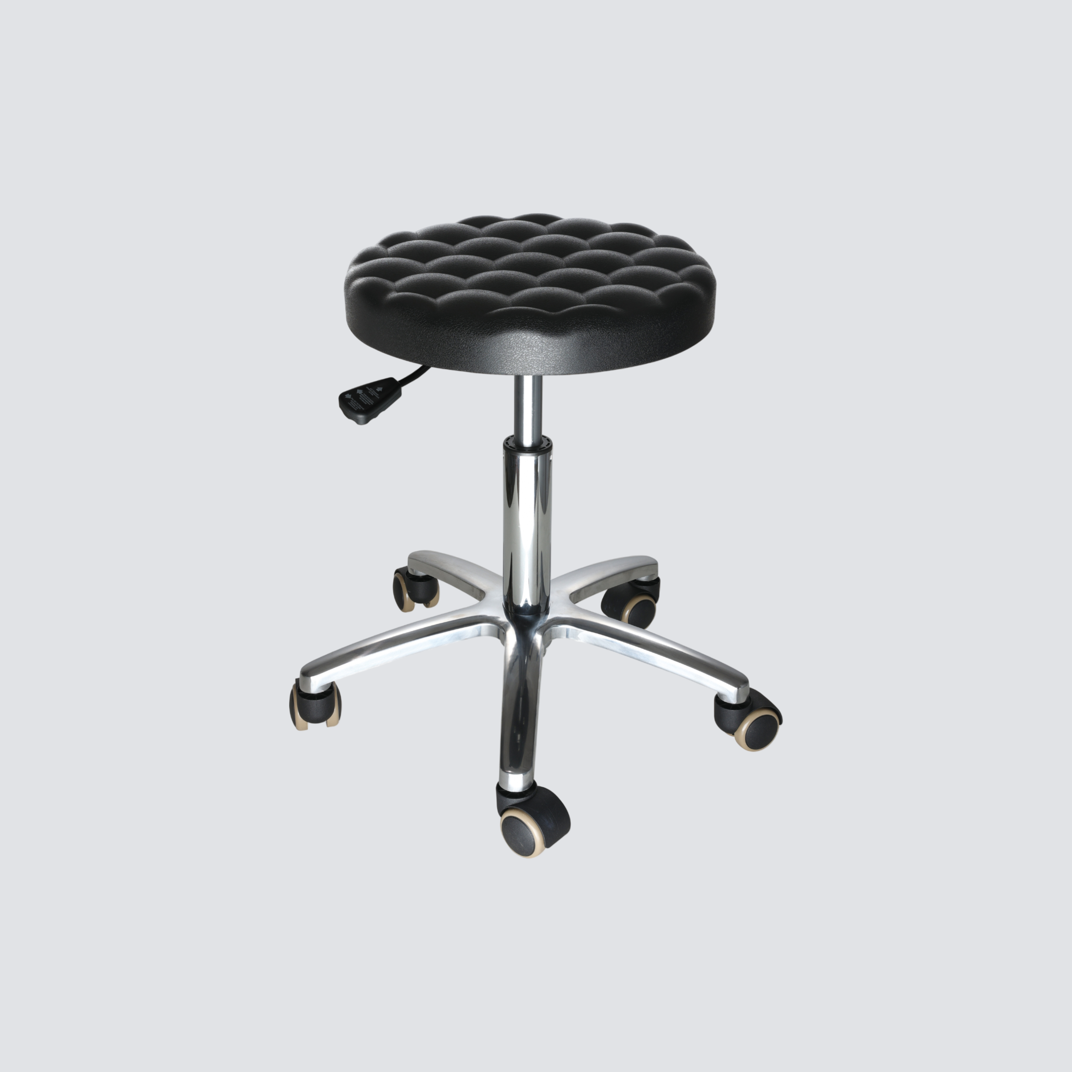 Industrial Polyurethane Chrome Foot Ring and Casters Adjustable with Laboratory Stool