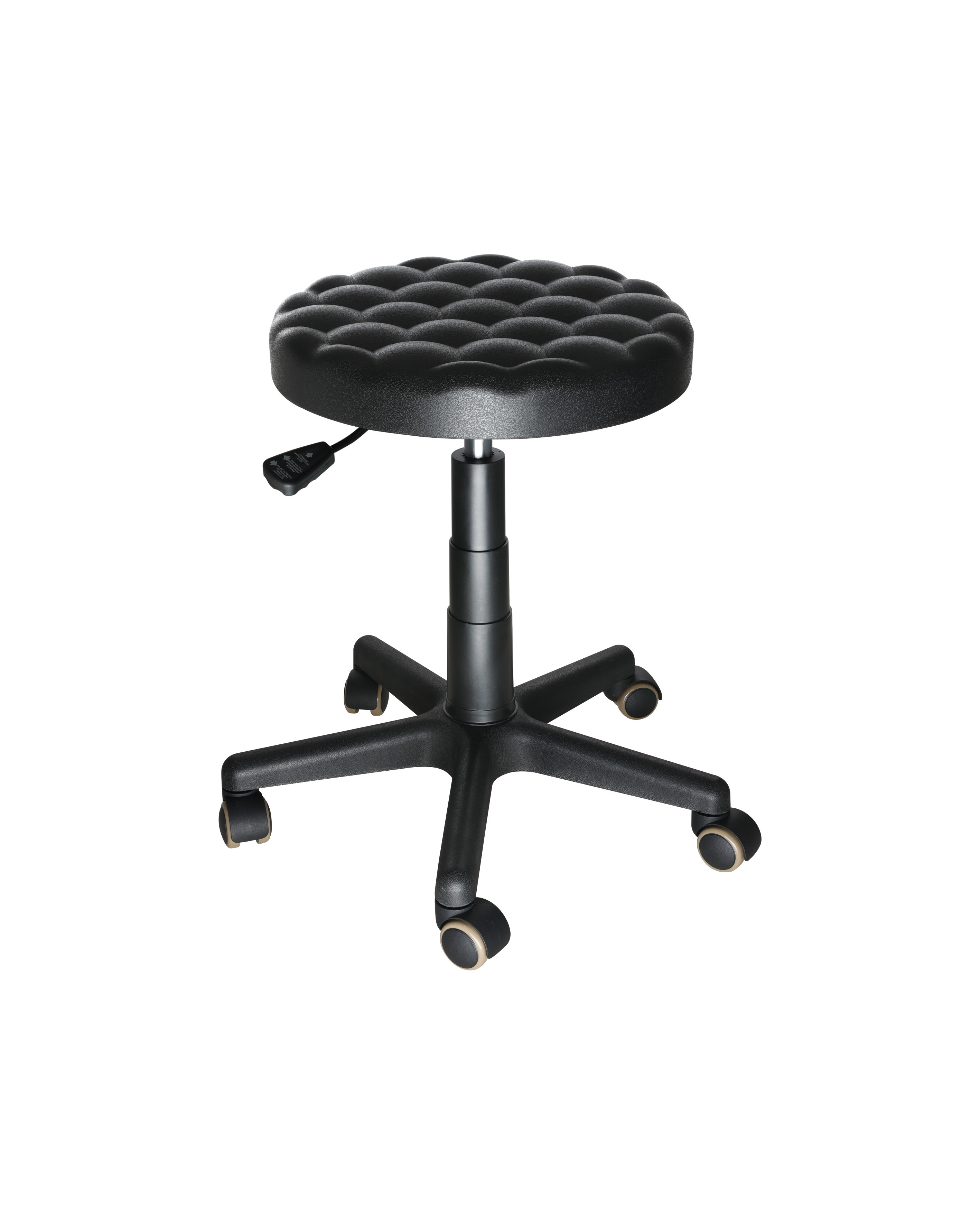 Industrial Polyurethane Lab Chair with Adjustable Height and Chrome Foot Ring