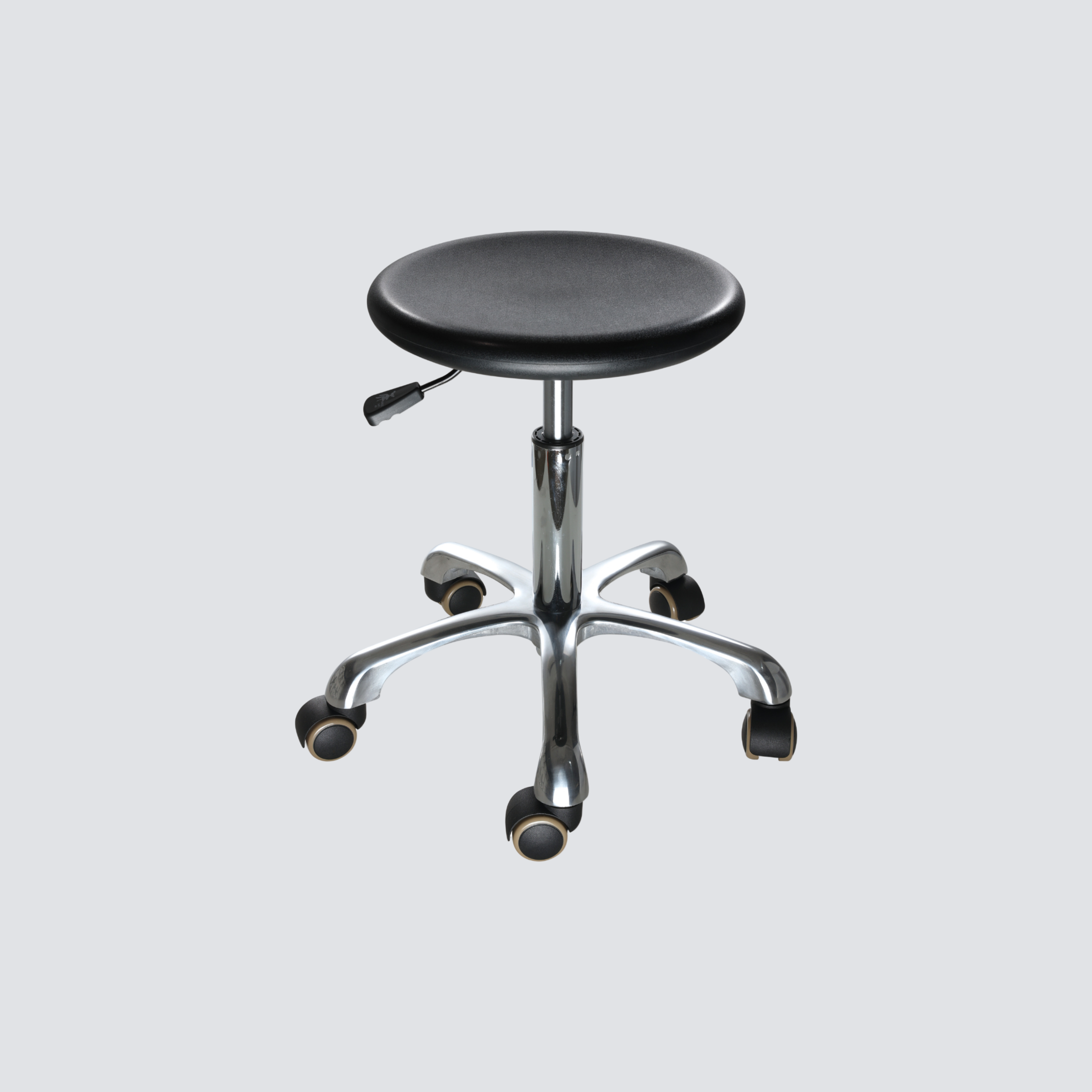 Industrial Polyurethane Chrome Foot Ring Casters Adjustable Laboratory Stool