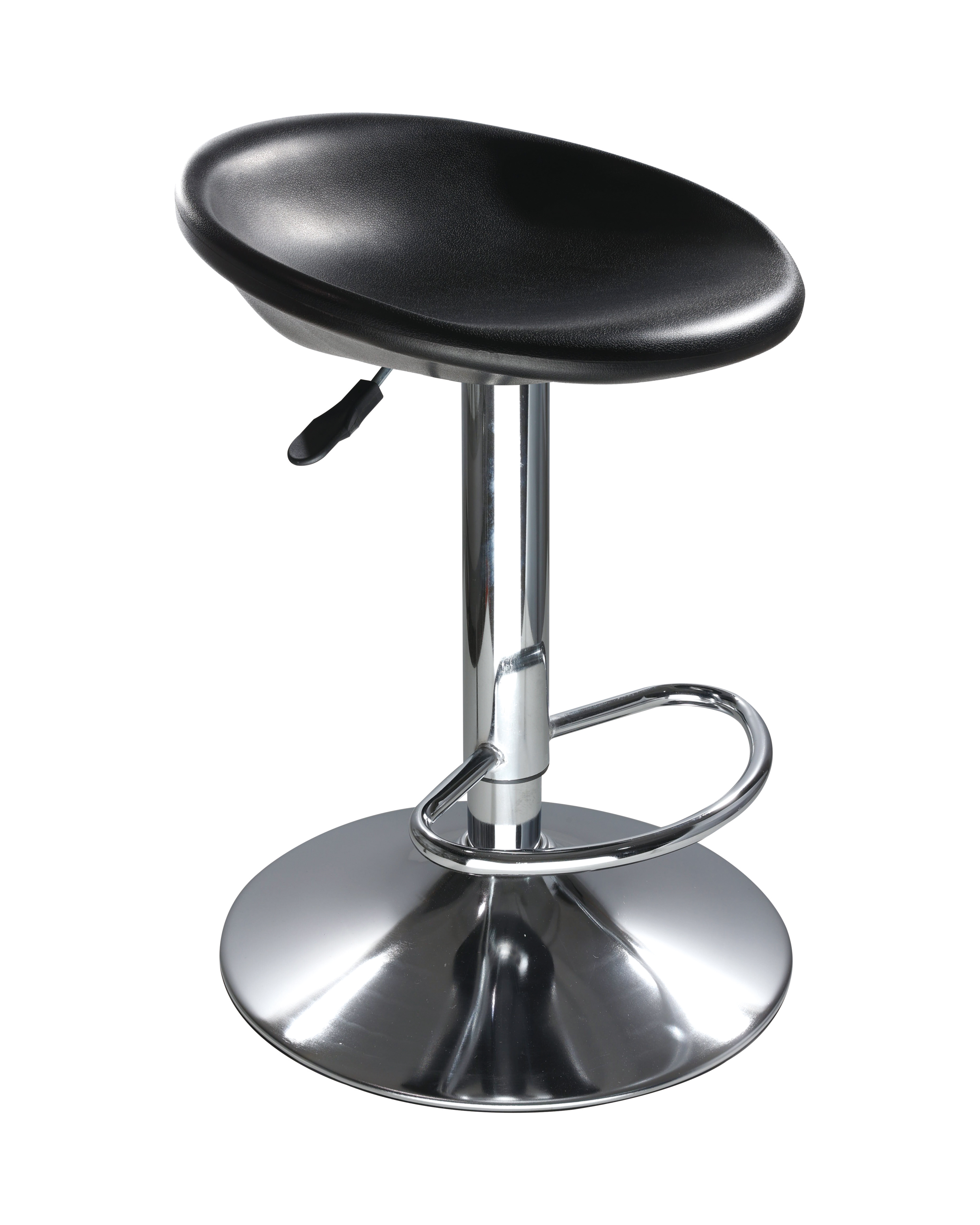 Industrial Polyurethane Chair with Chrome Foot Ring and Mobile Casters Lab Chair